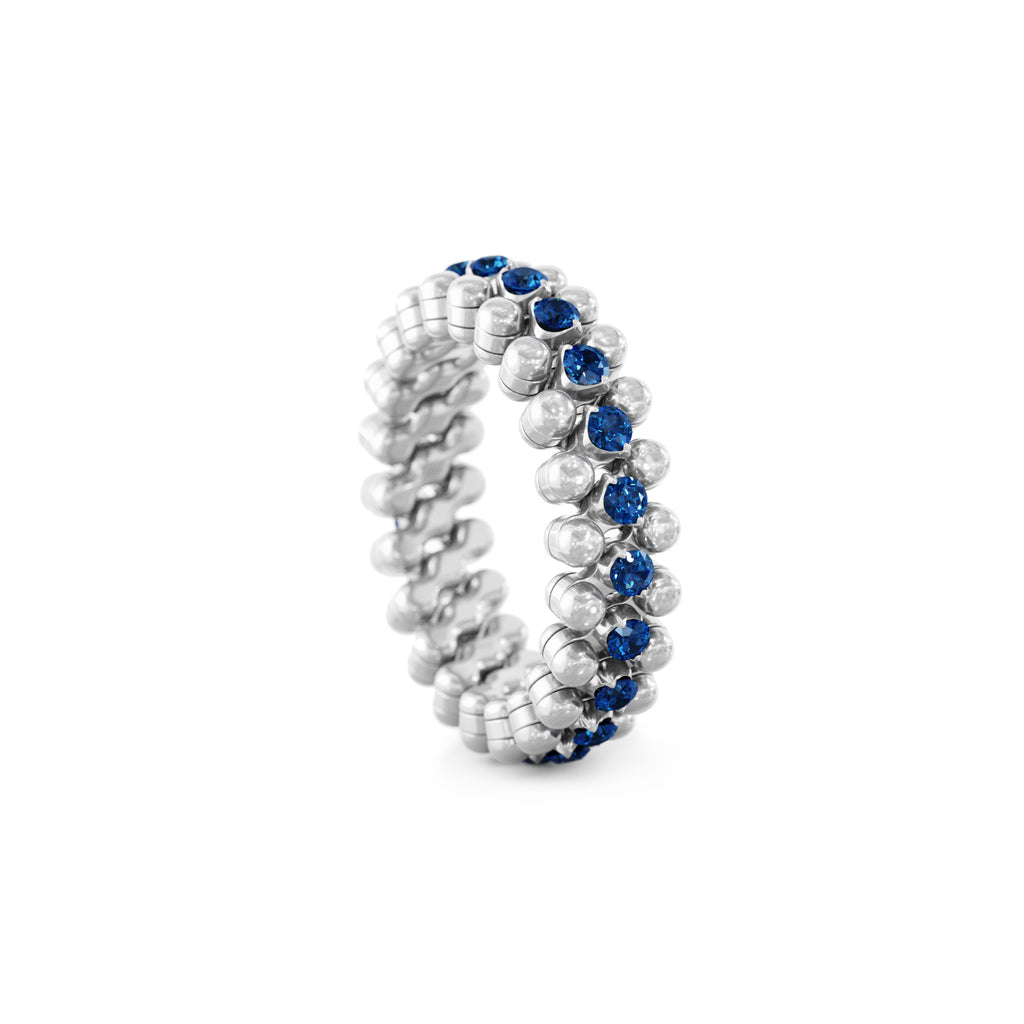 Serafino Consoli Brevetto Multi-Size Ring - RMS 3M2 WG BS (BS) aus Weißgold mit Saphir