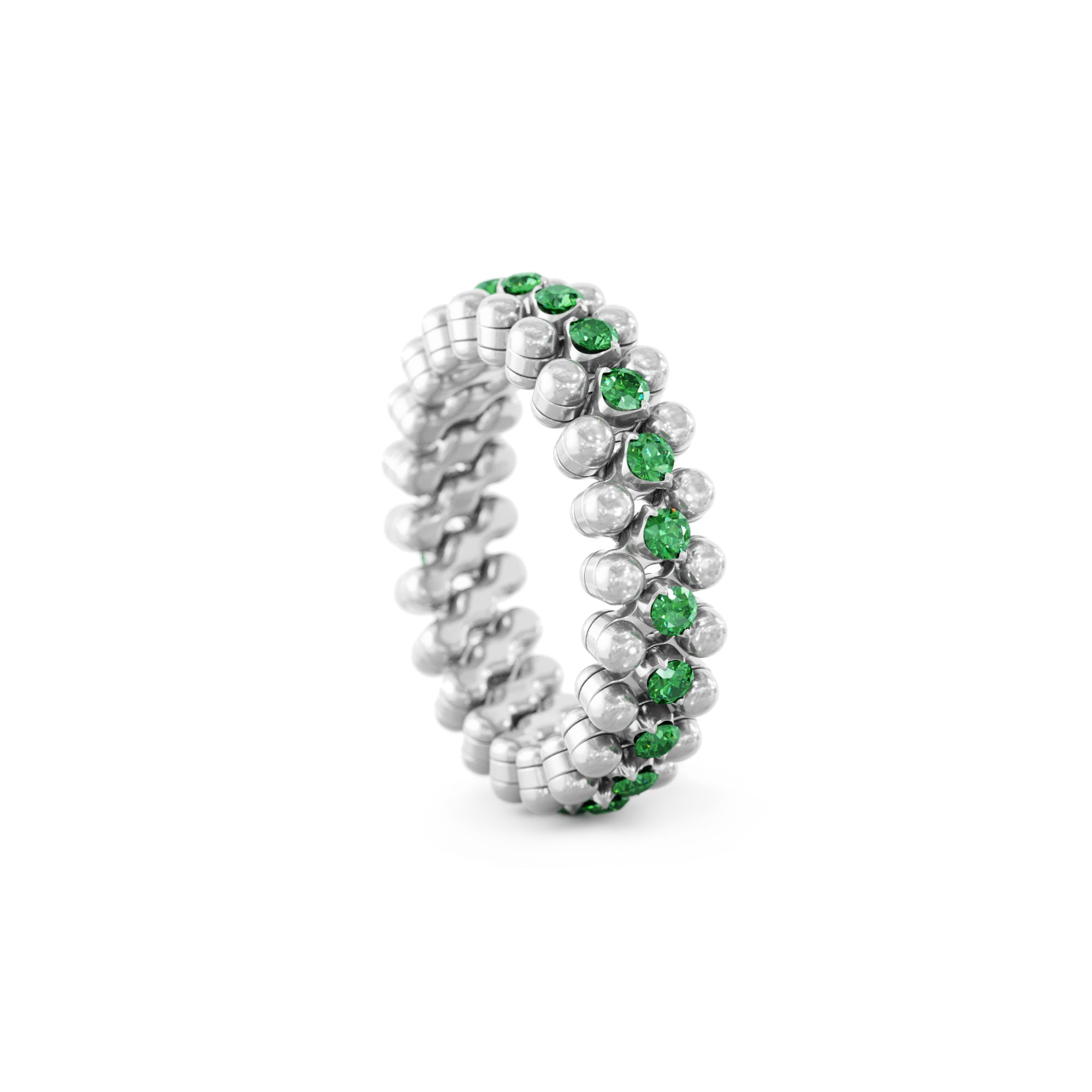 Serafino Consoli Brevetto Multi-Size Ring - RMS 3M2 WG T (T) aus Weißgold mit Tsavorit