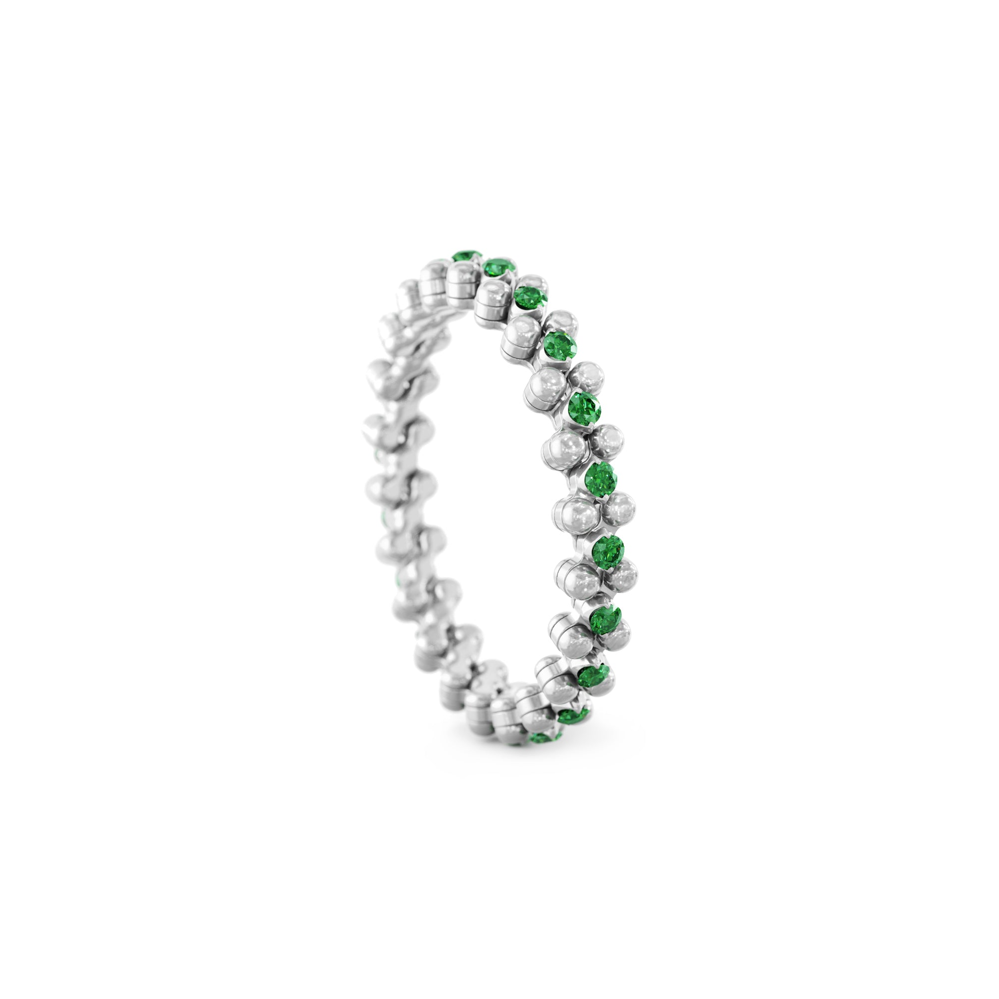 Serafino Consoli Brevetto Multi-Size Ring - RMS 3M2 WG T (T) aus Weißgold mit Tsavorit