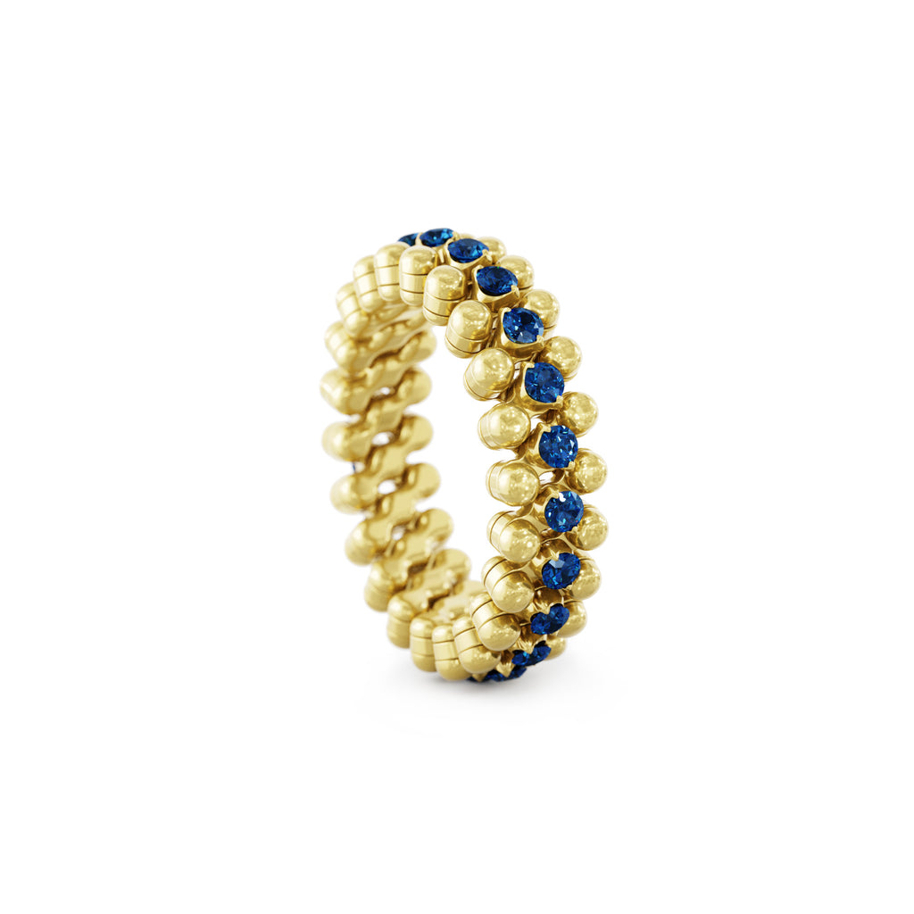 Serafino Consoli Brevetto Multi-Size Ring - RMS 3M2 YG BS (BS) aus Gelbgold mit Saphir