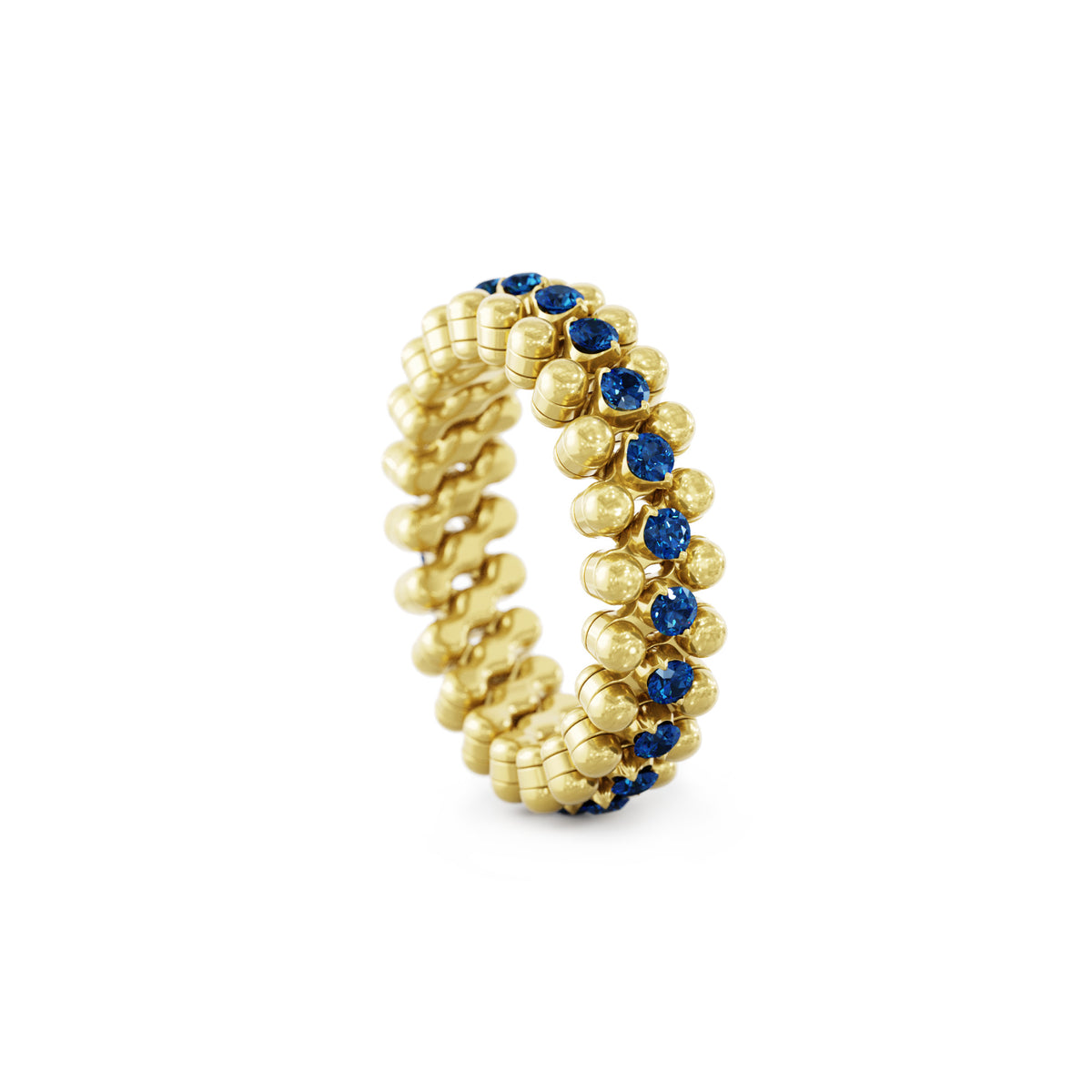 Serafino Consoli Brevetto Multi-Size Ring - RMS 3M2 YG BS (BS) aus Gelbgold mit Saphir