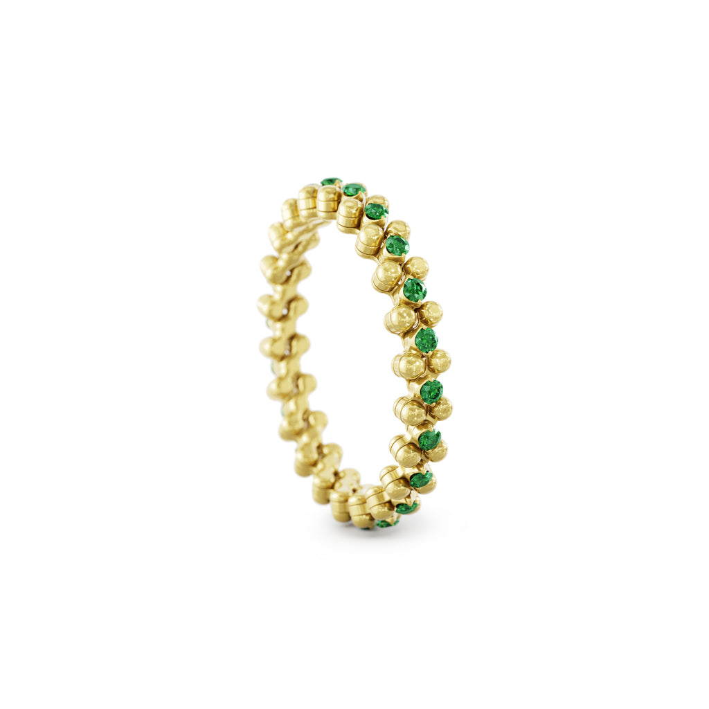 Serafino Consoli Brevetto Multi-Size Ring - RMS 3M2 YG T (T) aus Gelbgold mit Diamant und Tsavorit