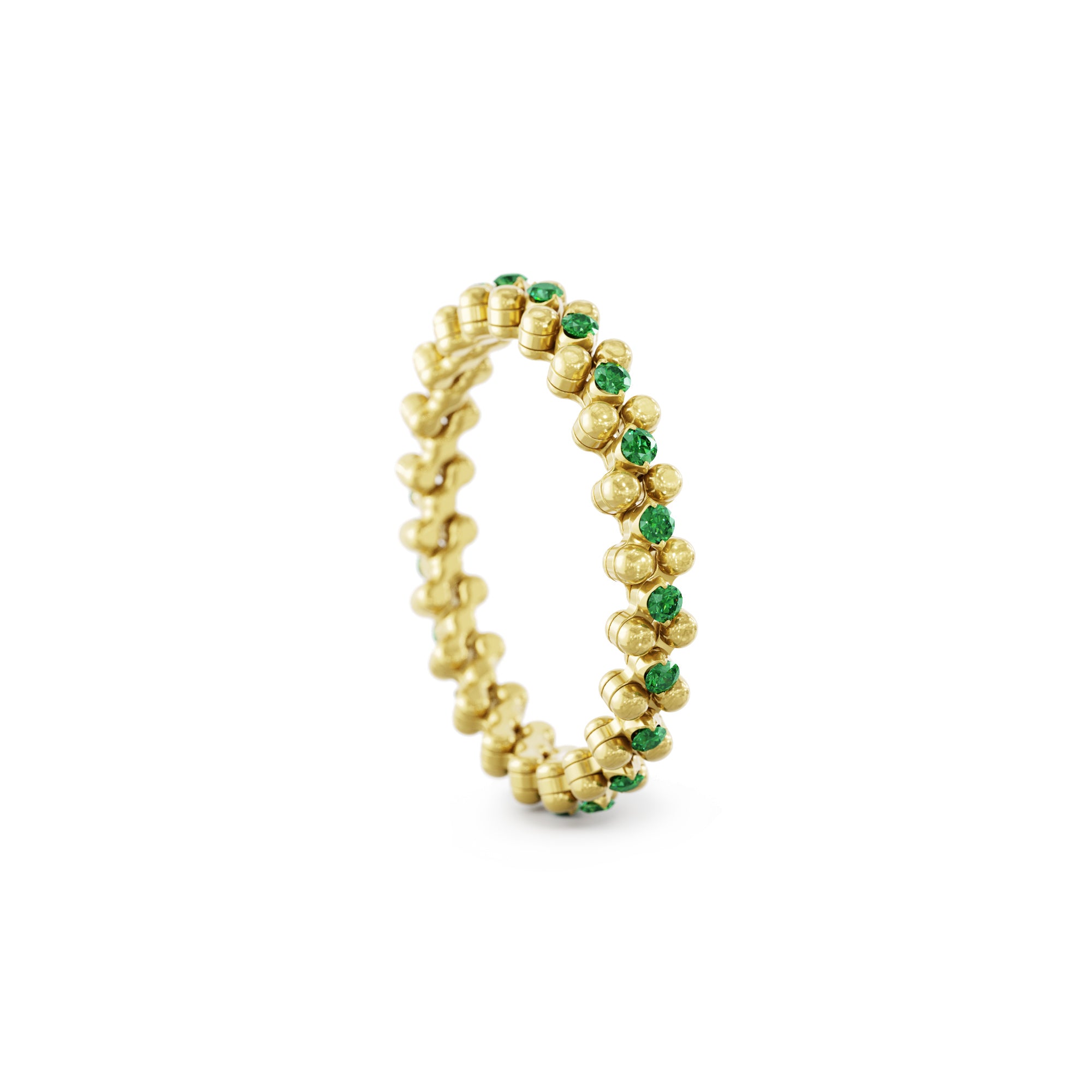 Serafino Consoli Brevetto Multi-Size Ring - RMS 3M2 YG T (T) aus Gelbgold mit Diamant und Tsavorit