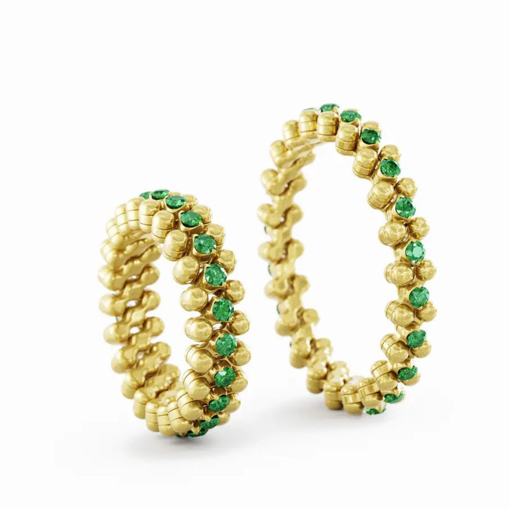 Serafino Consoli Brevetto Multi-Size Ring - RMS 3M2 YG T (T) aus Gelbgold mit Diamant und Tsavorit
