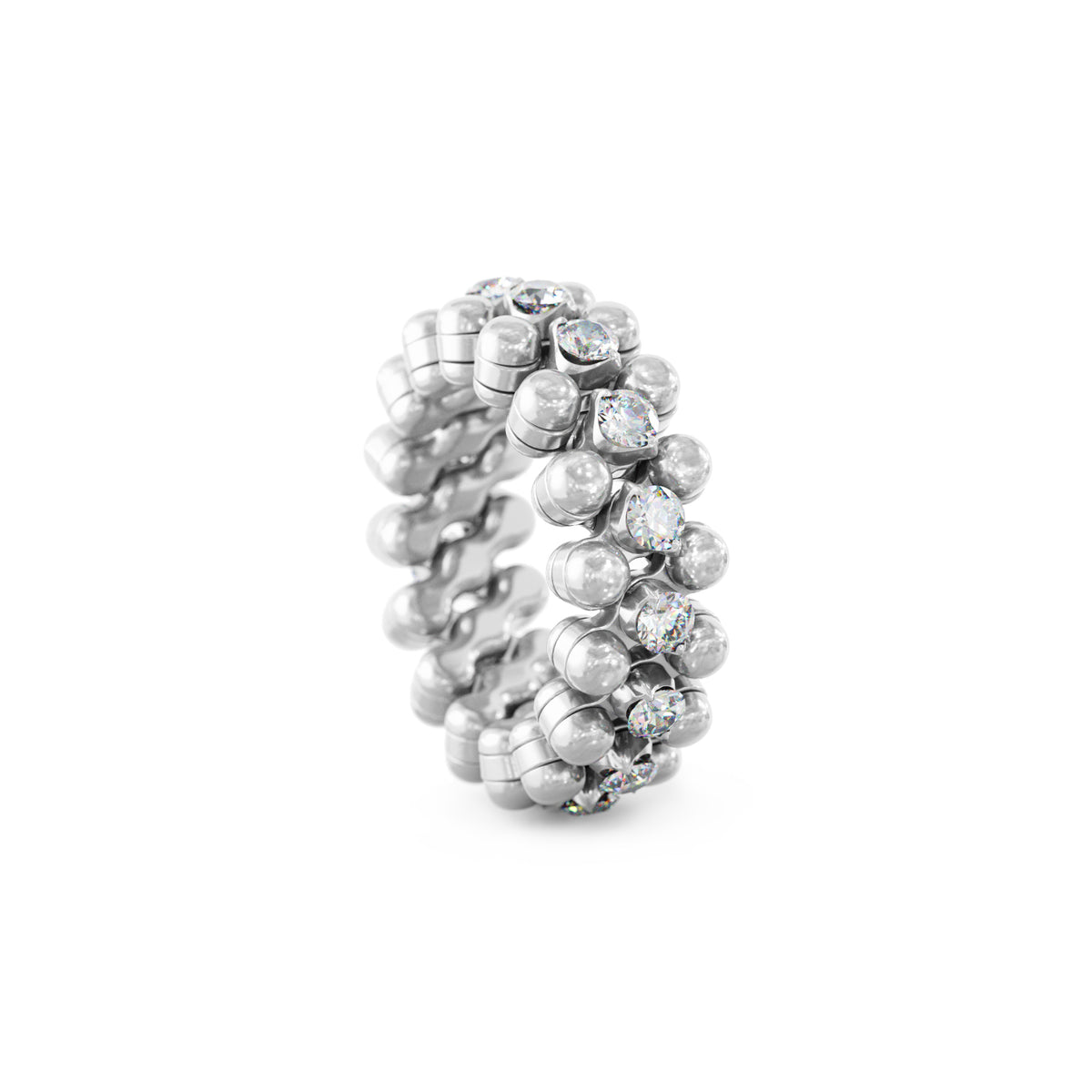 Serafino Consoli Brevetto Multi-Size Ring - RMS 3M7 WG WD (WD) aus Weißgold mit Diamant