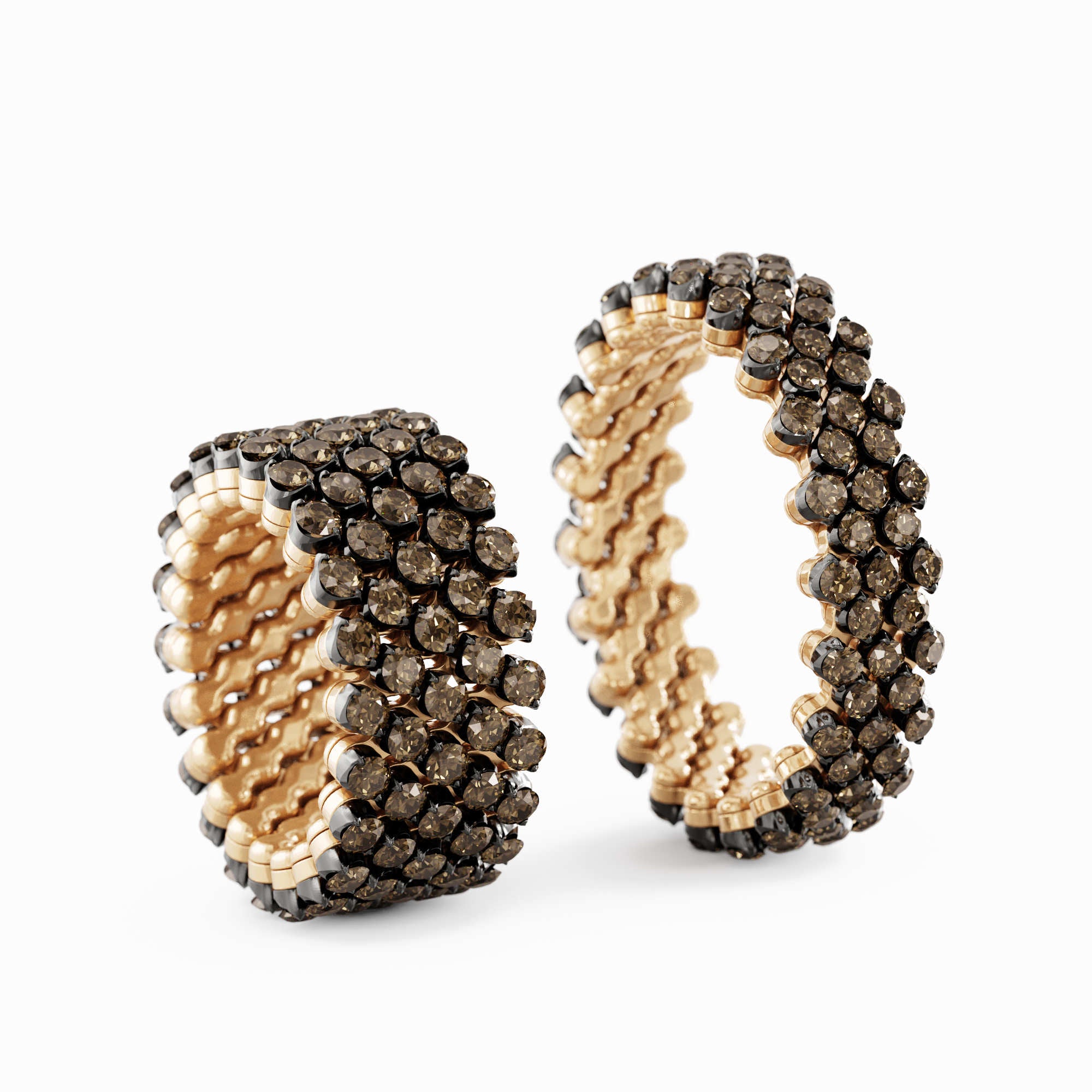 Serafino Consoli Brevetto Multi-Size Ring - RMS 5F2 RBG BRD (BRD) aus Bicolor-Gold mit Diamant