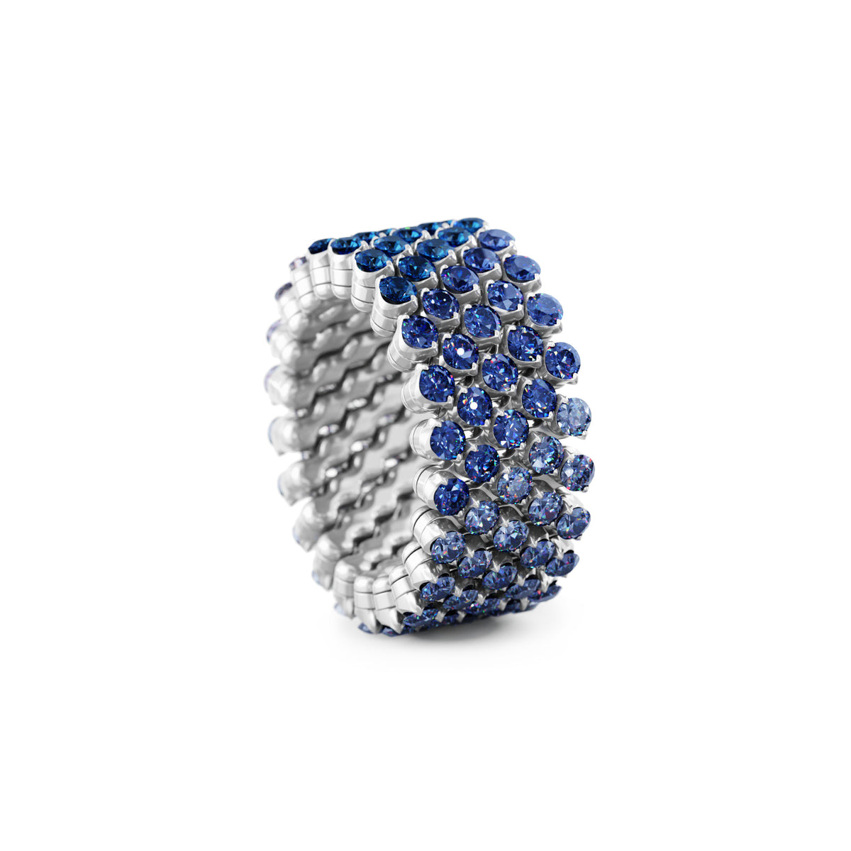 Serafino Consoli Brevetto Multi-Size Ring - RMS 5F2 WG BS SFT (SFT) aus Weißgold mit Diamant und Saphir