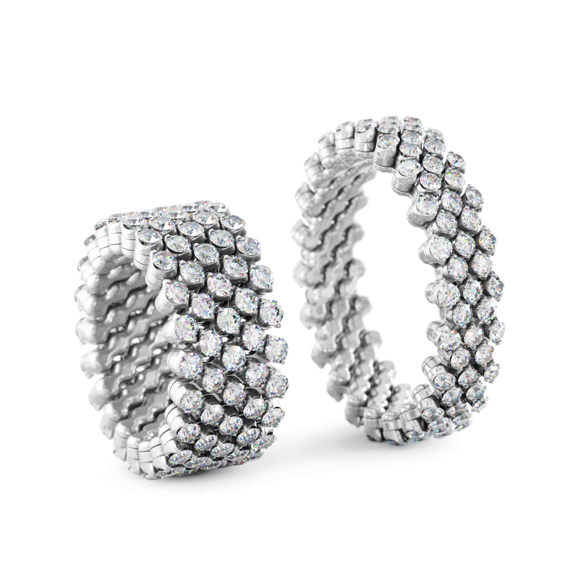 Serafino Consoli Brevetto Multi-Size Ring - RMS 5F2 WG WD (WD) aus Weißgold mit Diamant