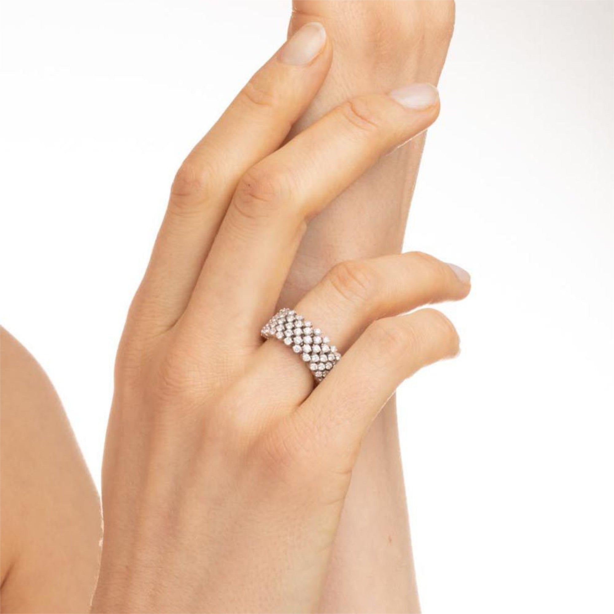 Serafino Consoli Brevetto Multi-Size Ring - RMS 5F2 WG WD (WD) aus Weißgold mit Diamant