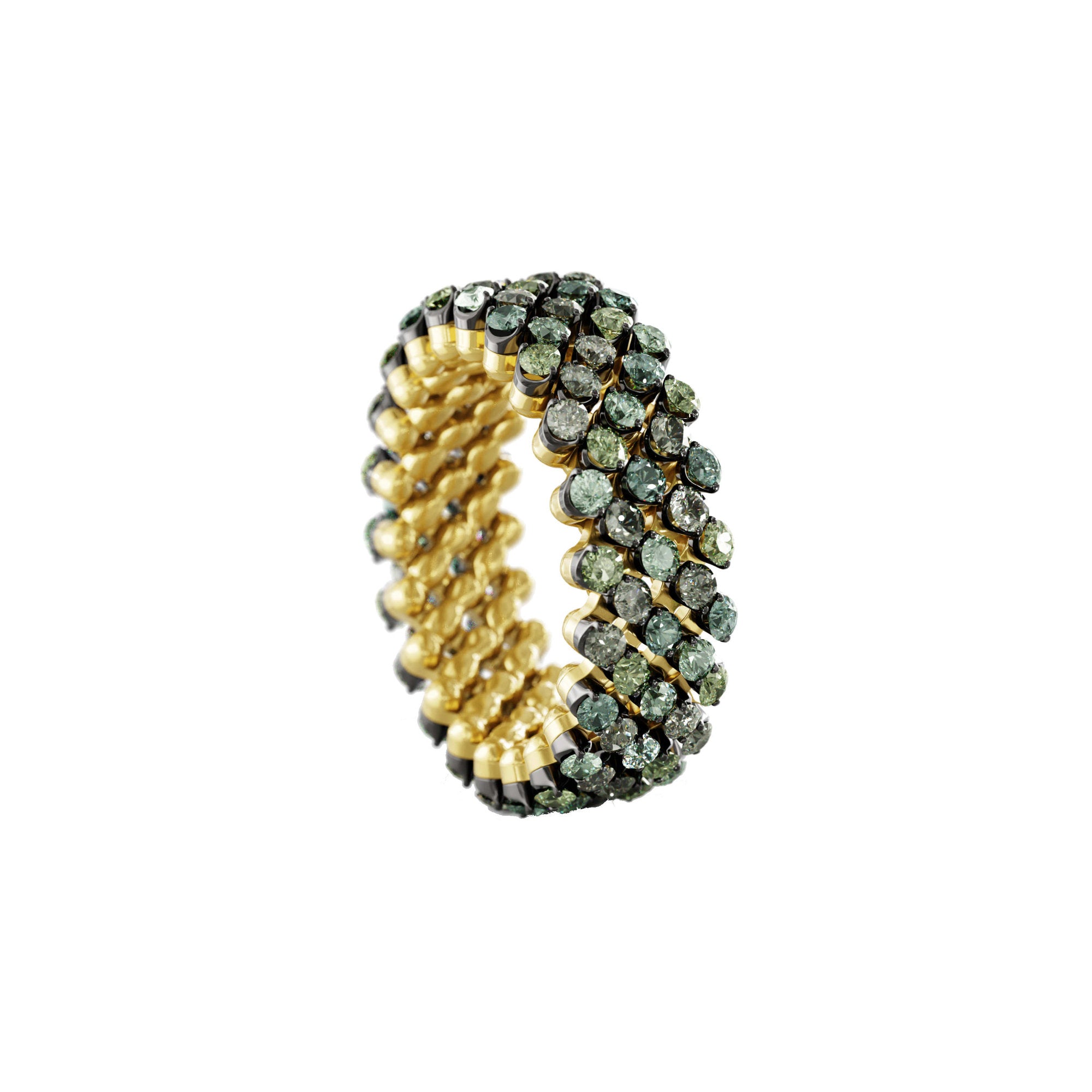 Serafino Consoli Brevetto Multi-Size Ring - RMS 5F2 YBG GS MIX (MIX) aus Gelbgold mit Saphir