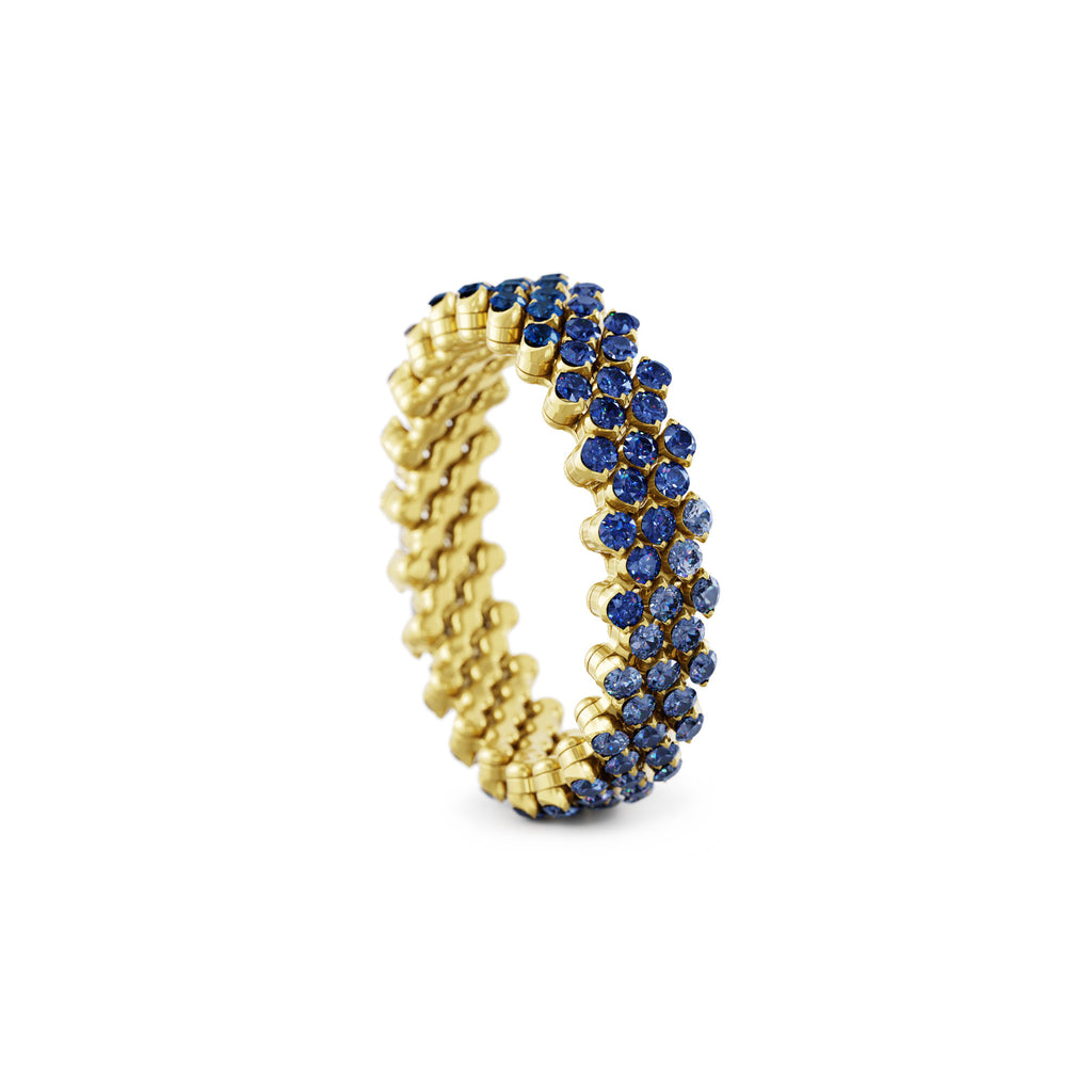 Serafino Consoli Brevetto Multi-Size Ring - RMS 5F2 YG BS SFT (SFT) aus Gelbgold mit Diamant und Saphir
