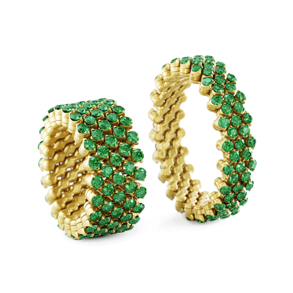 Serafino Consoli Brevetto Multi-Size Ring - RMS 5F2 YG T (T) aus Gelbgold mit Diamant und Tsavorit