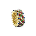 Serafino Consoli Brevetto Multi-Size Ring - RMS 5F2 YG WD BS R T MC (MC) aus Gelbgold mit Diamant, Rubin, Saphir und Tsavorit