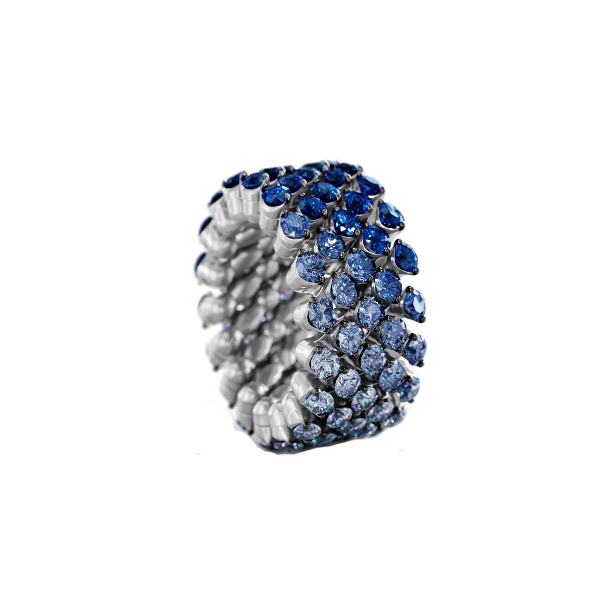 Serafino Consoli Brevetto Multi-Size Ring - RMS 5F4 WBG BS SFT (SFT) aus Weißgold mit Saphir