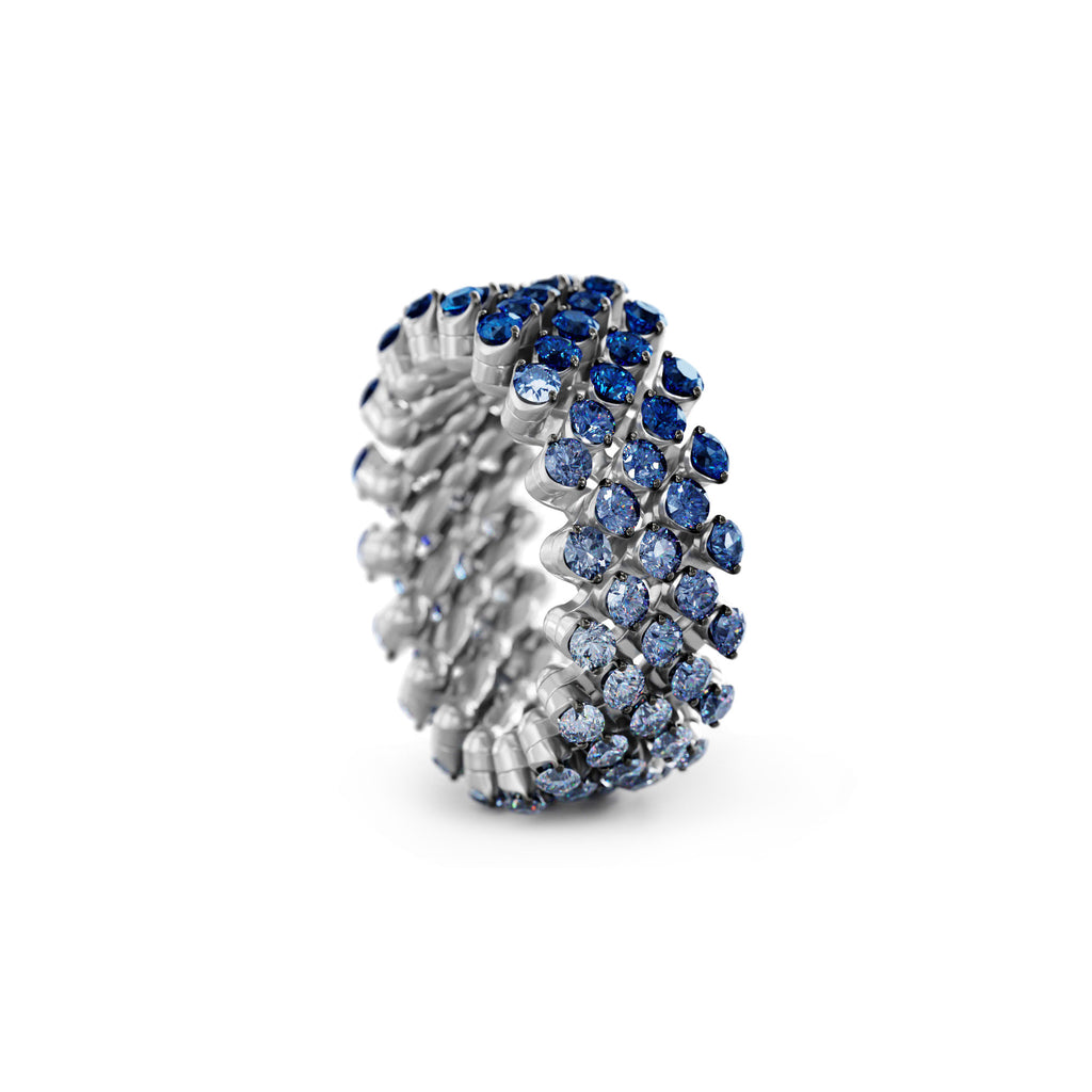 Serafino Consoli Brevetto Multi-Size Ring - RMS 5F4 WBG BS SFT (SFT) aus Weißgold mit Saphir