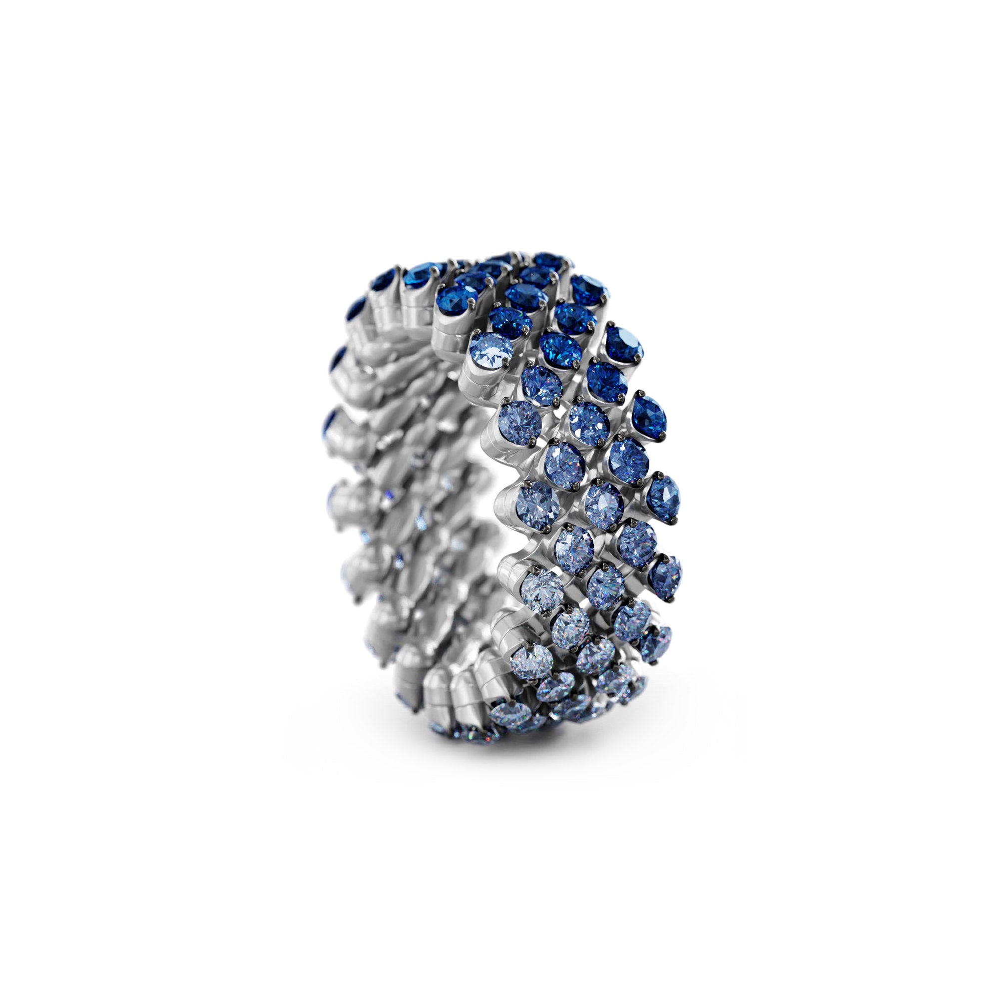 Serafino Consoli Brevetto Multi-Size Ring - RMS 5F4 WBG BS (BS) aus Weißgold mit Saphir