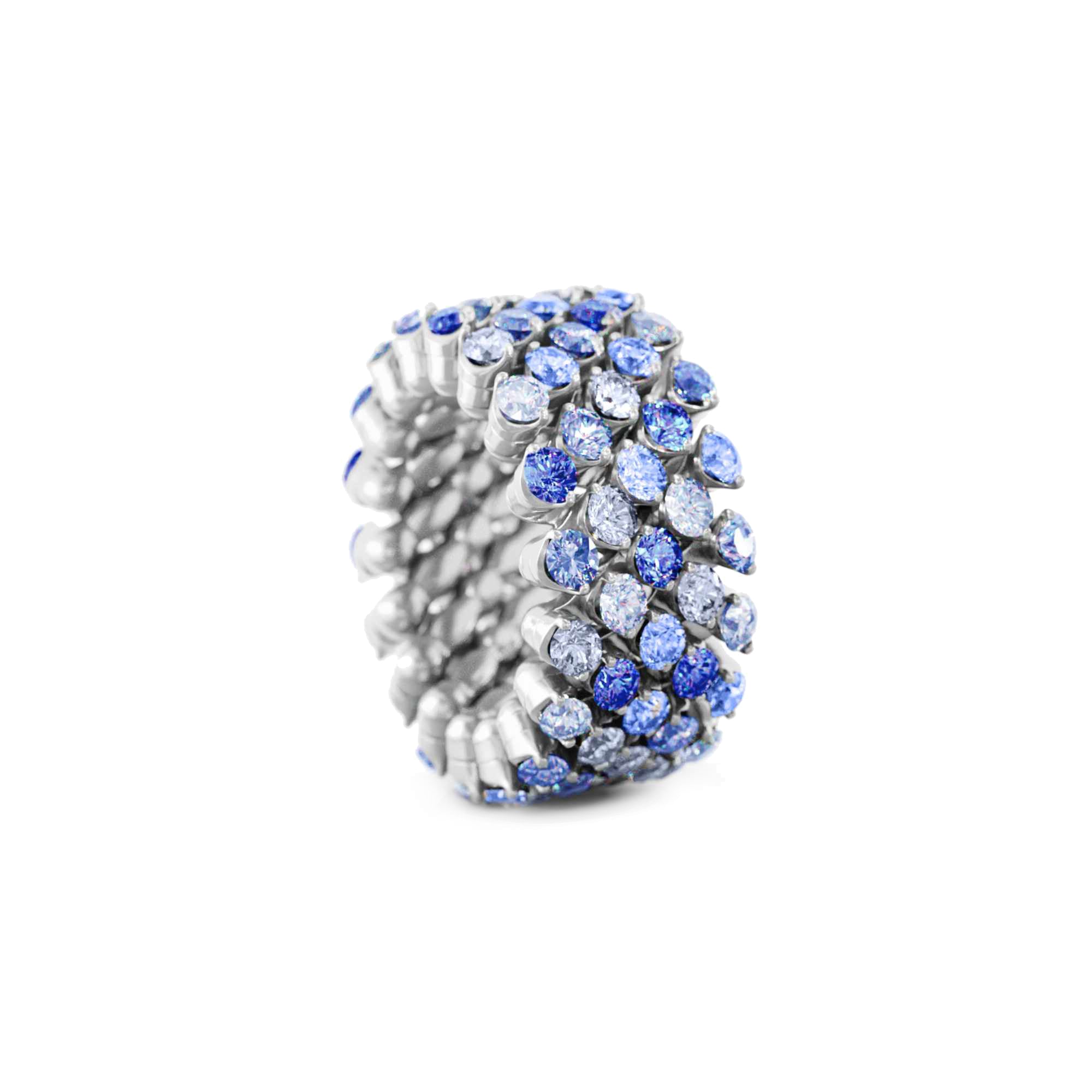 Serafino Consoli Brevetto Multi-Size Ring - RMS 5F4 WG BS MIX (MIX) aus Weißgold mit Saphir