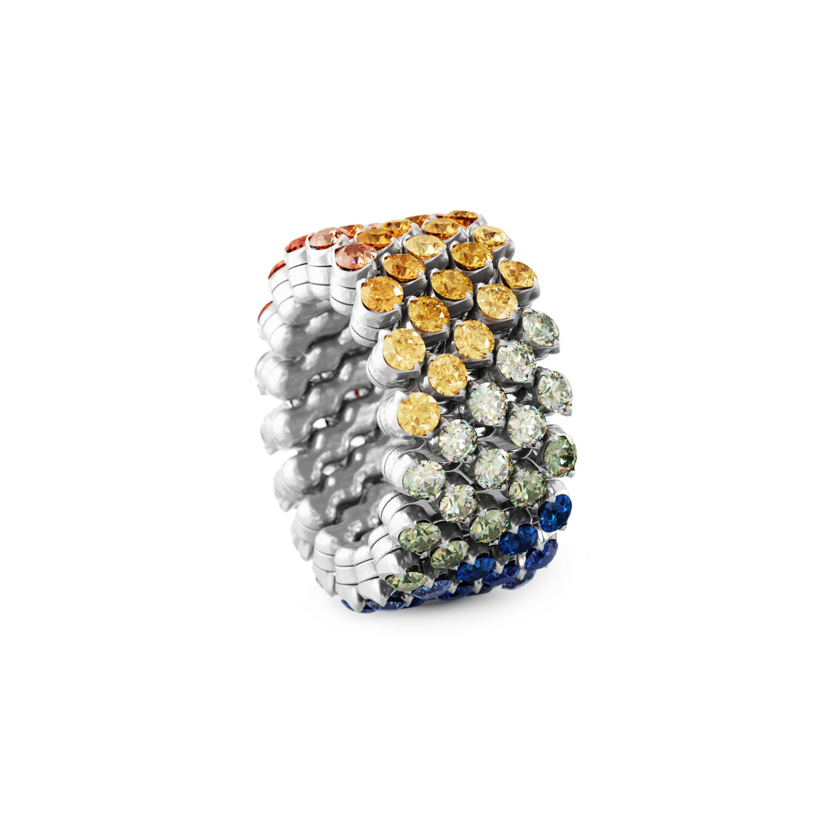 Serafino Consoli Brevetto Multi-Size Ring - RMS 5F4 WG RAINBOW (RAINBOW) aus Weißgold mit Saphir