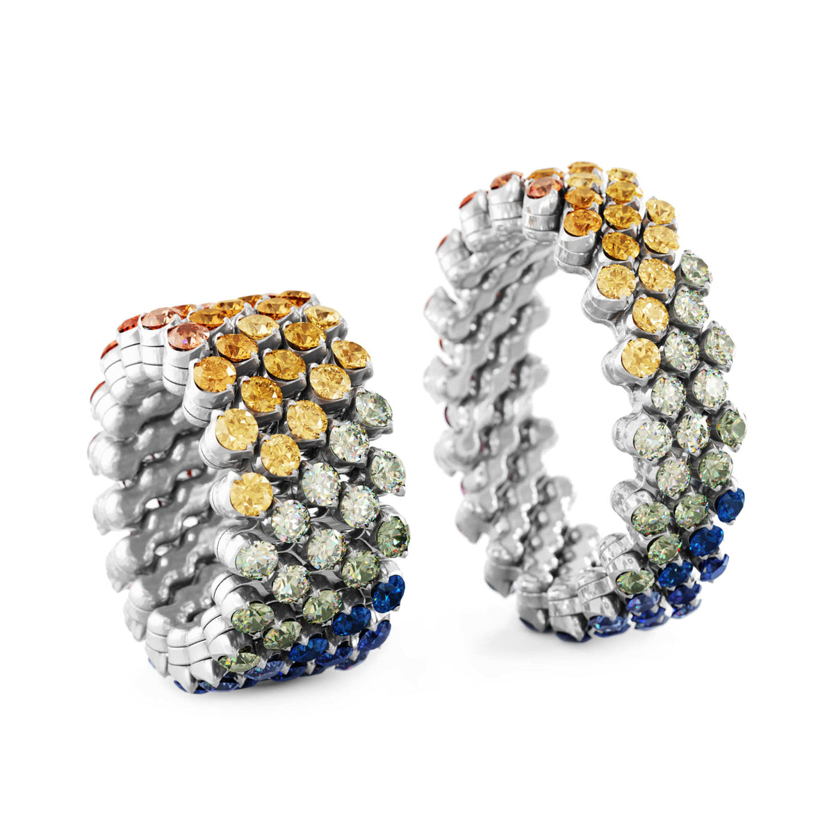 Serafino Consoli Brevetto Multi-Size Ring - RMS 5F4 WG RAINBOW (RAINBOW) aus Weißgold mit Saphir