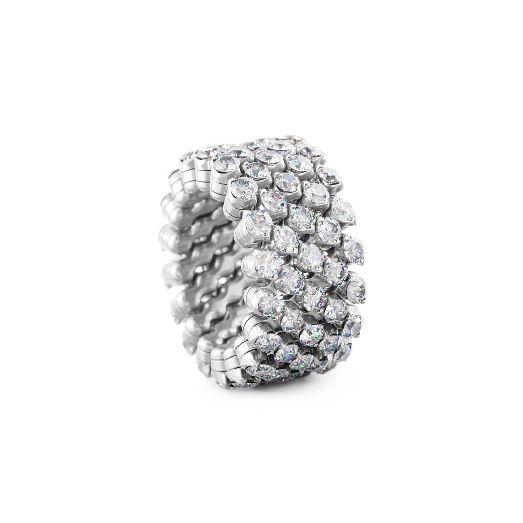 Serafino Consoli Brevetto Multi-Size Ring - RMS 5F4 WG WD (WD) aus Weißgold mit Diamant