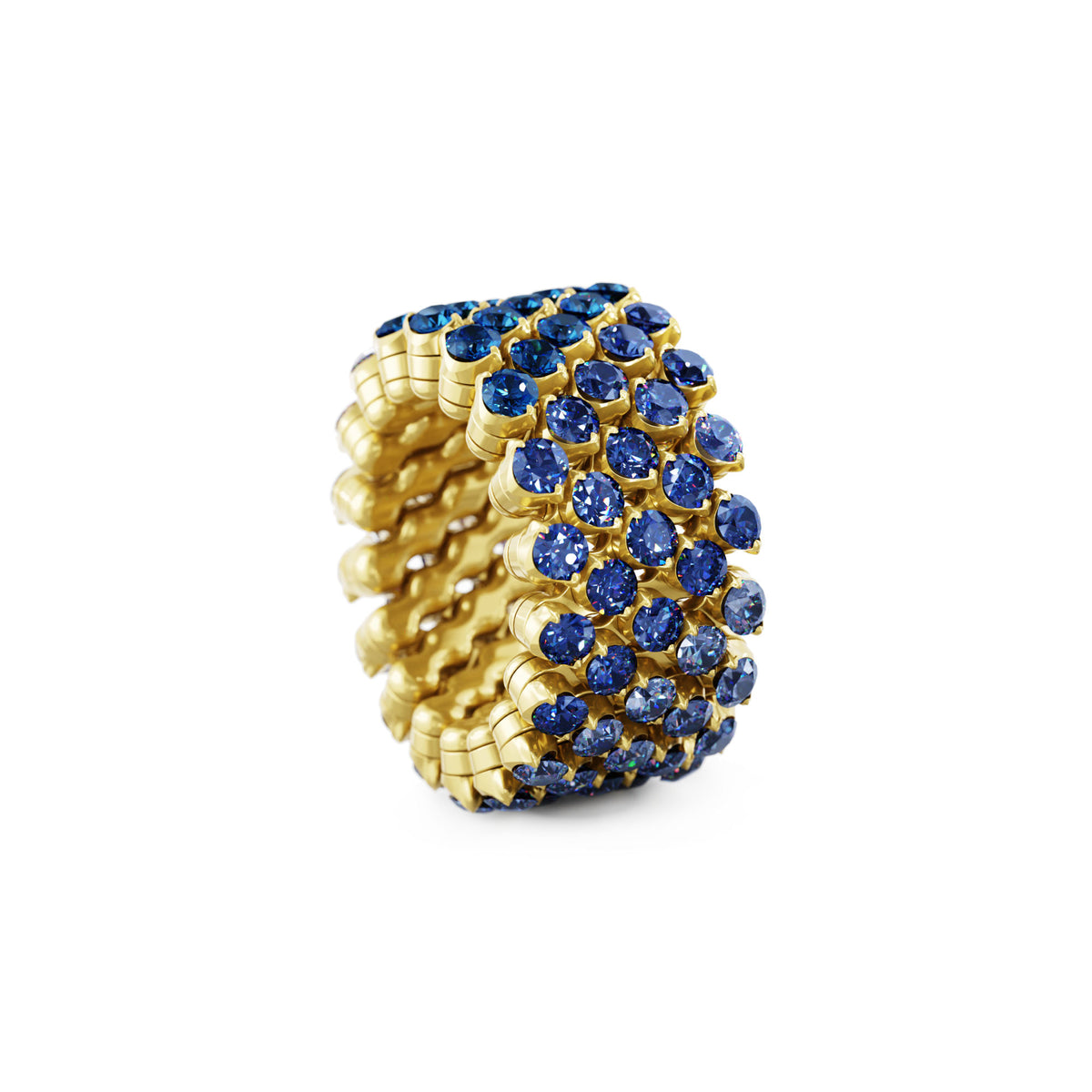 Serafino Consoli Brevetto Multi-Size Ring - RMS 5F4 YG BS SFT (SFT) aus Gelbgold mit Saphir