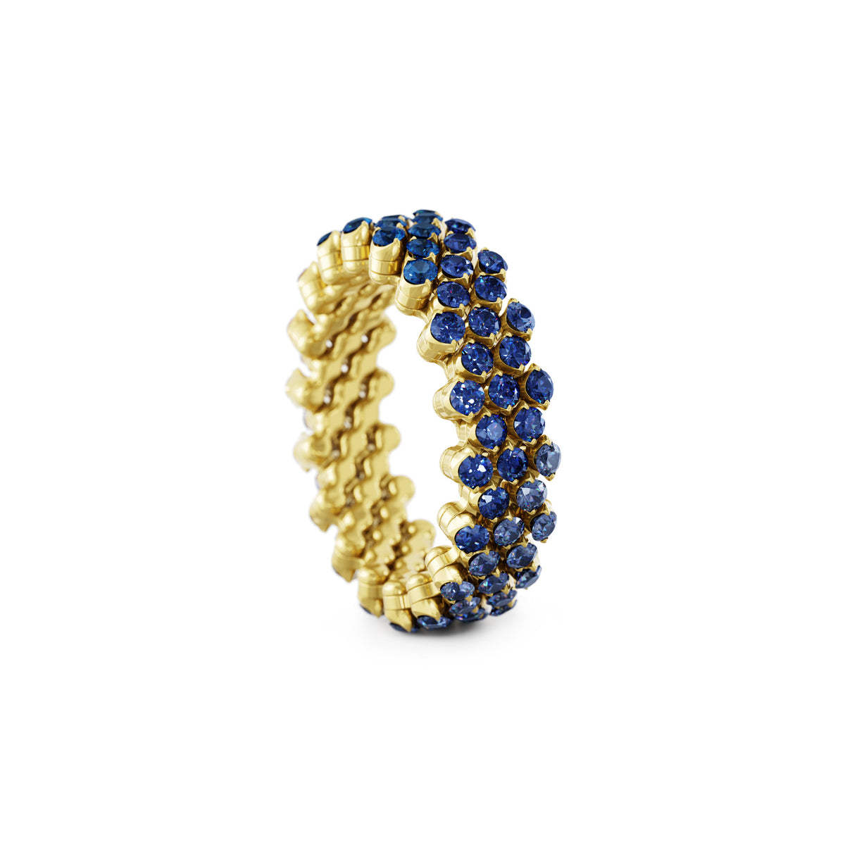 Serafino Consoli Brevetto Multi-Size Ring - RMS 5F4 YG BS SFT (SFT) aus Gelbgold mit Saphir
