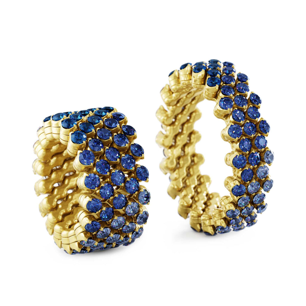 Serafino Consoli Brevetto Multi-Size Ring - RMS 5F4 YG BS SFT (SFT) aus Gelbgold mit Saphir