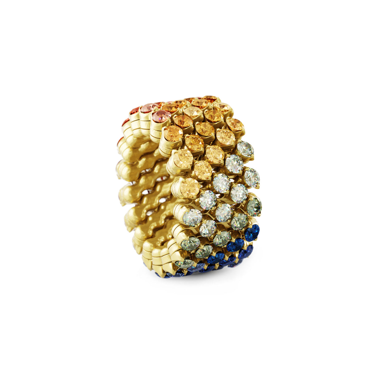 Serafino Consoli Brevetto Multi-Size Ring - RMS 5F4 YG RAINBOW (RAINBOW) aus Gelbgold mit Saphir