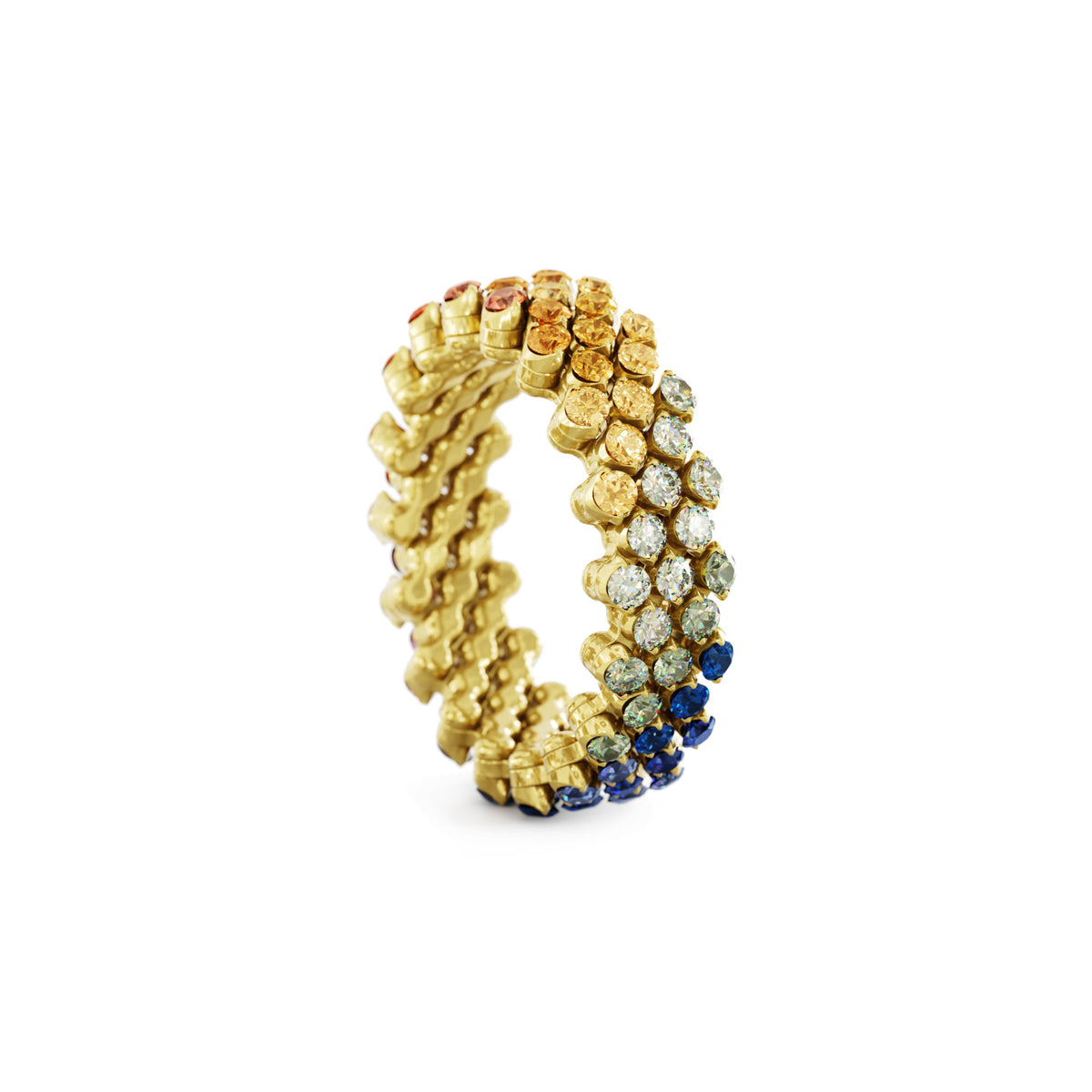 Serafino Consoli Brevetto Multi-Size Ring - RMS 5F4 YG RAINBOW (RAINBOW) aus Gelbgold mit Saphir