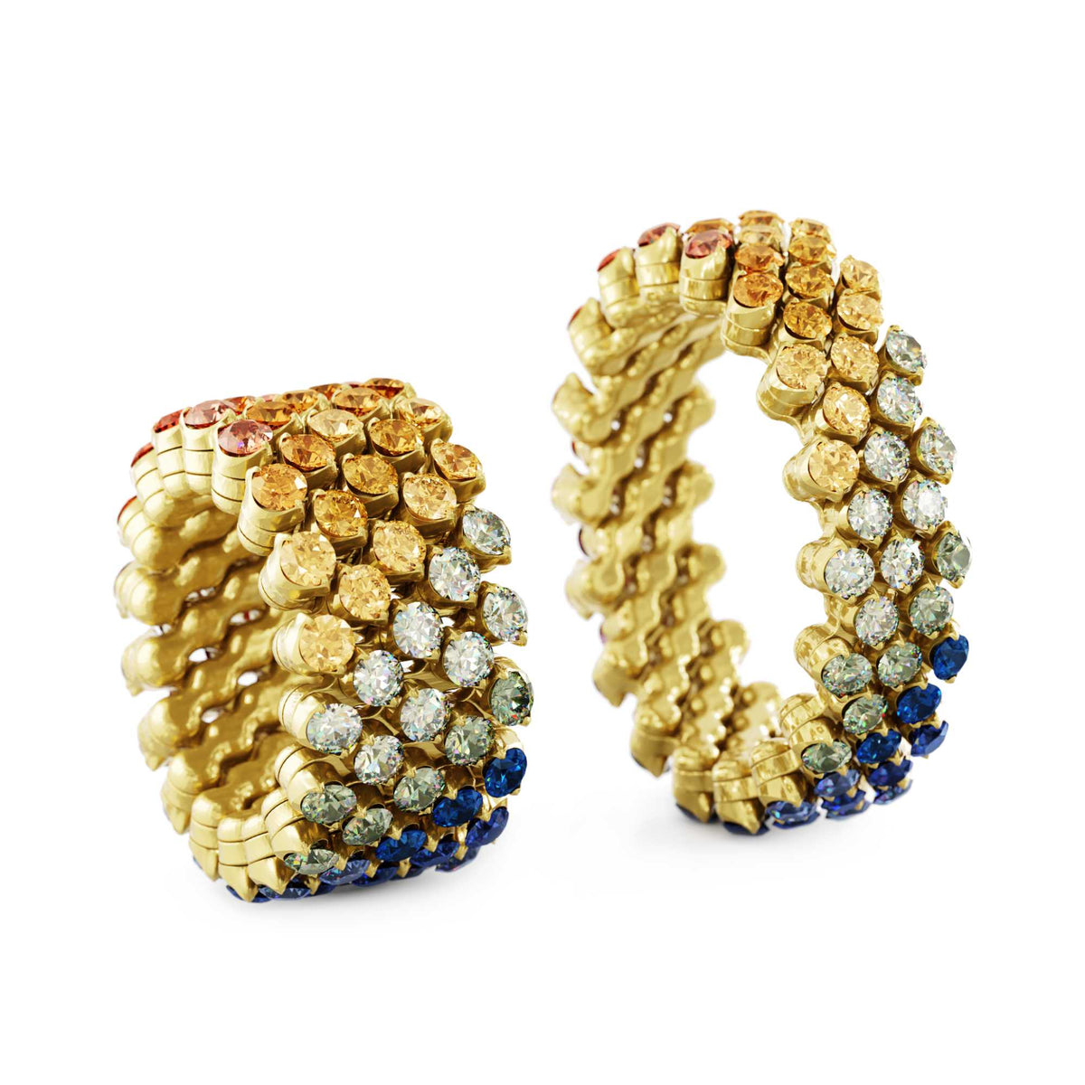 Serafino Consoli Brevetto Multi-Size Ring - RMS 5F4 YG RAINBOW (RAINBOW) aus Gelbgold mit Saphir