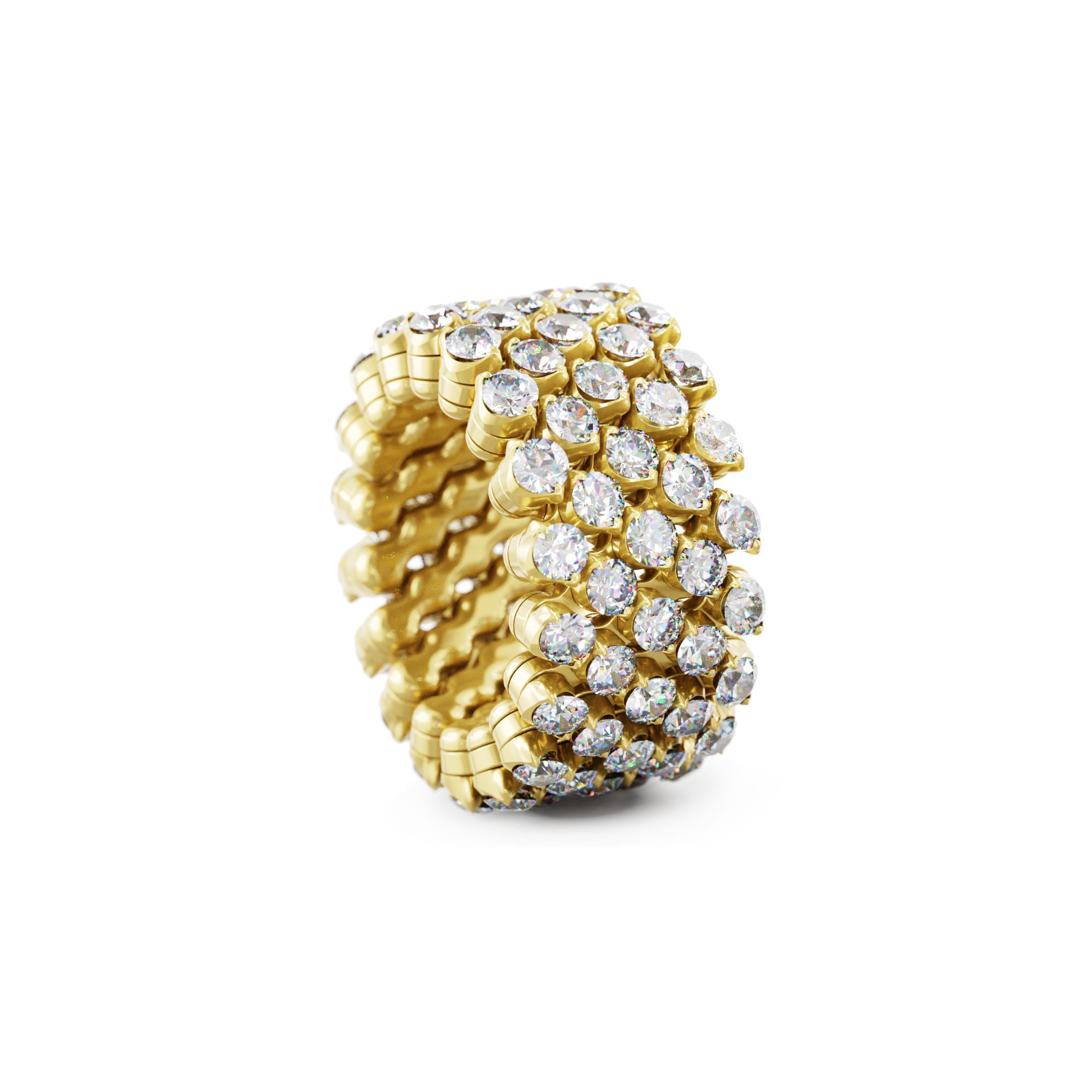 Serafino Consoli Brevetto Multi-Size Ring - RMS 5F4 YG WD (WD) aus Gelbgold mit Diamant