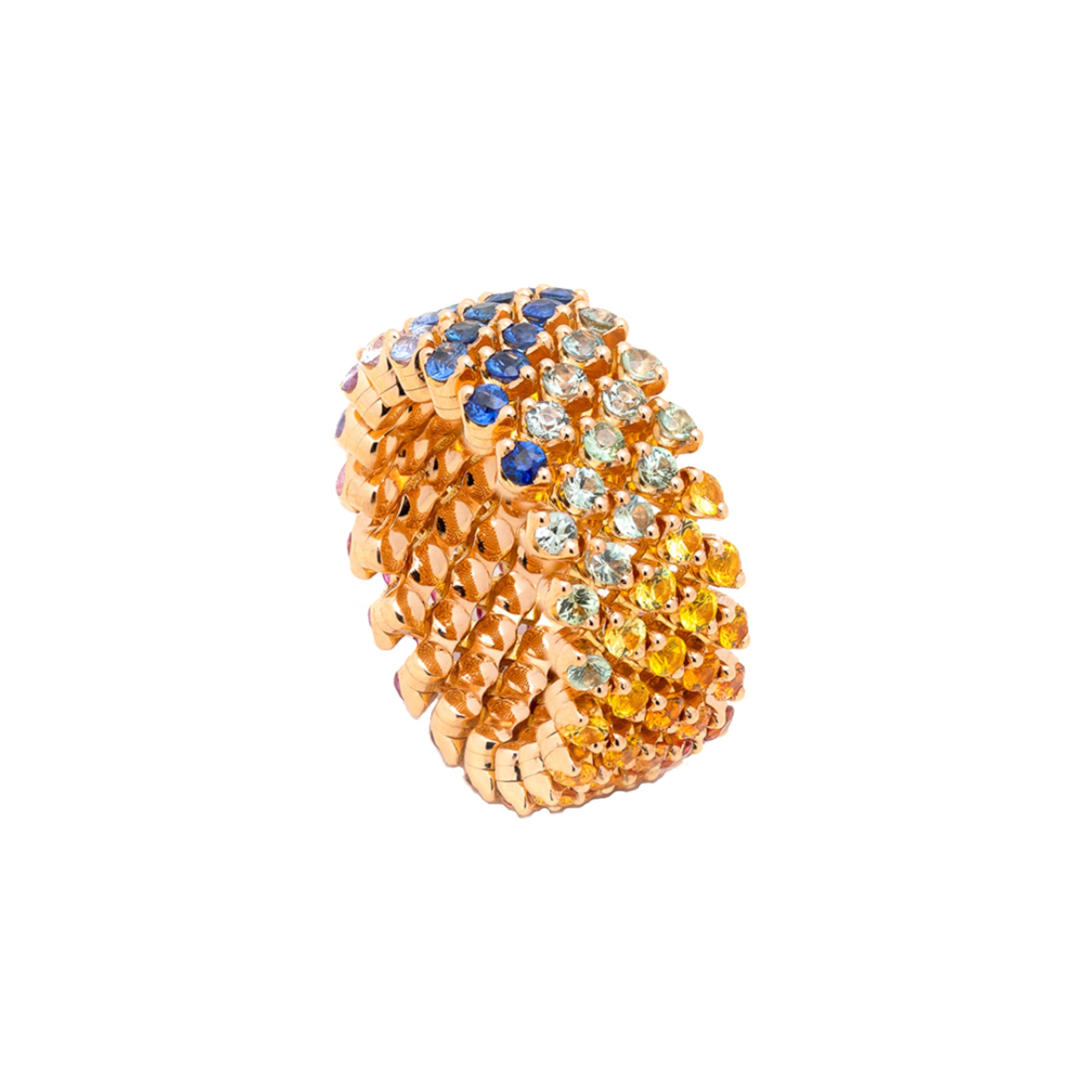 Serafino Consoli Brevetto Multi-Size Ring - RMS 5F7 YG RAINBOW (RAINBOW) aus Gelbgold mit Saphir