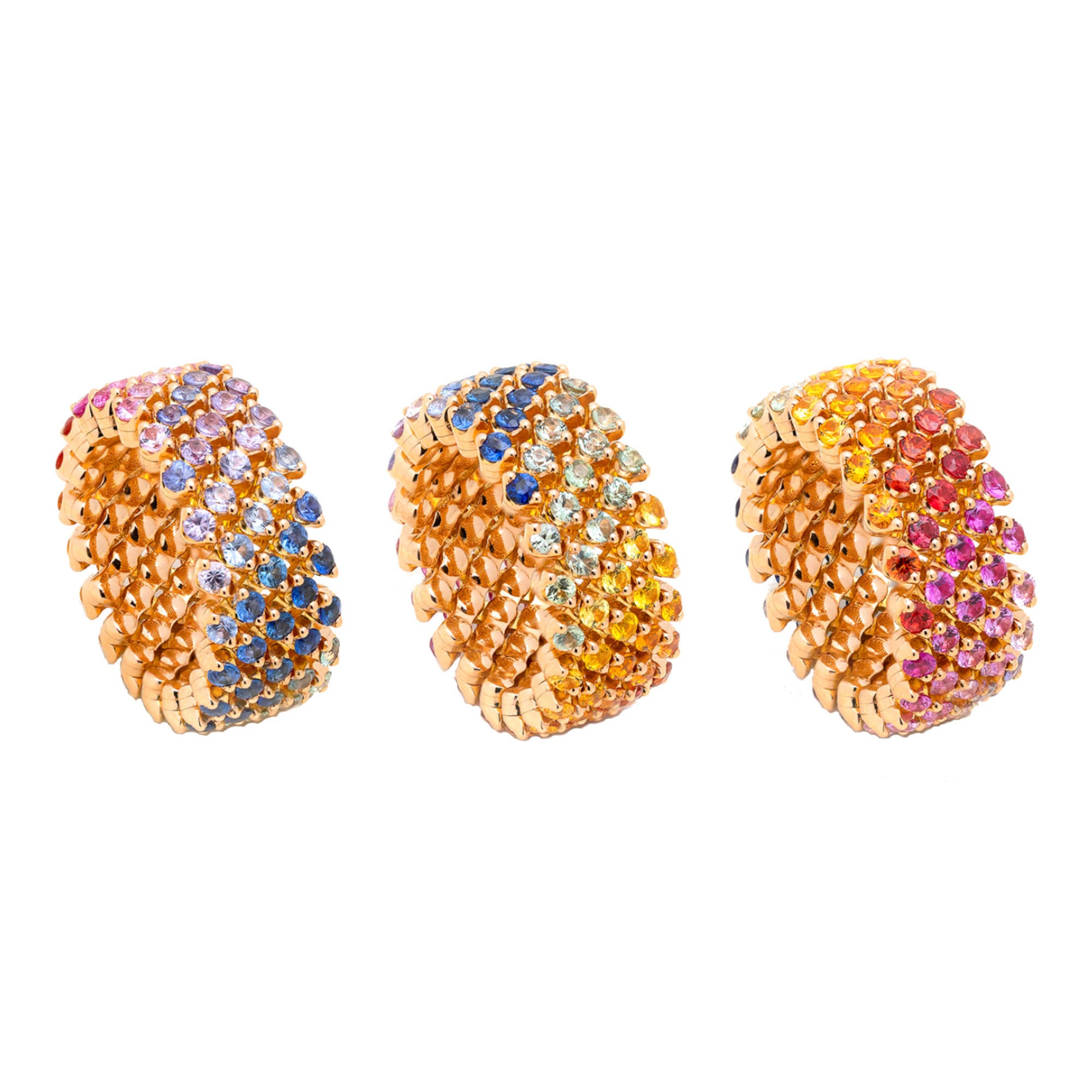 Serafino Consoli Brevetto Multi-Size Ring - RMS 5F7 YG RAINBOW (RAINBOW) aus Gelbgold mit Saphir