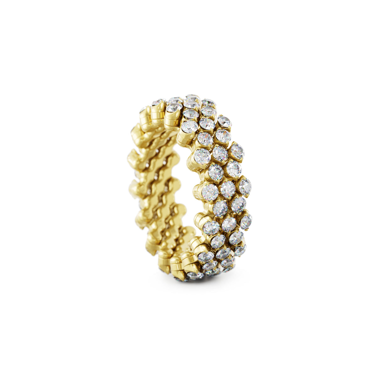 Serafino Consoli Brevetto Multi-Size Ring - RMS 5F7 YG WD (WD) aus Gelbgold mit Diamant