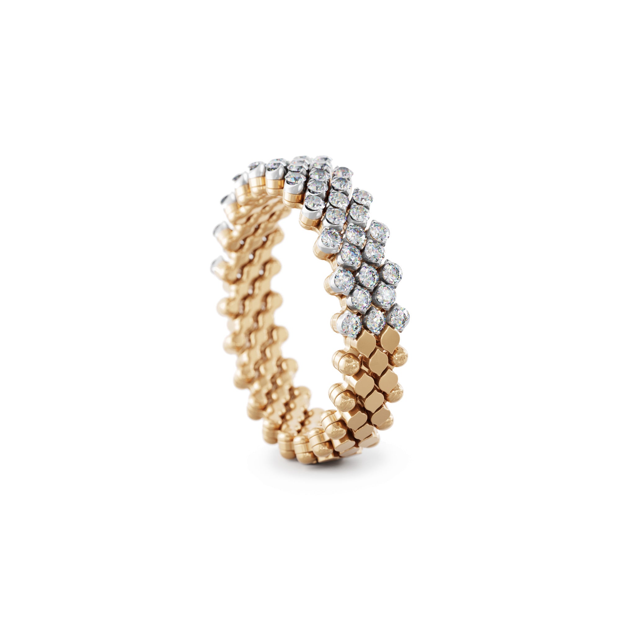 Serafino Consoli Brevetto Multi-Size Ring - RMS 5H2 RWG WD (WD) aus Bicolor-Gold mit Diamant