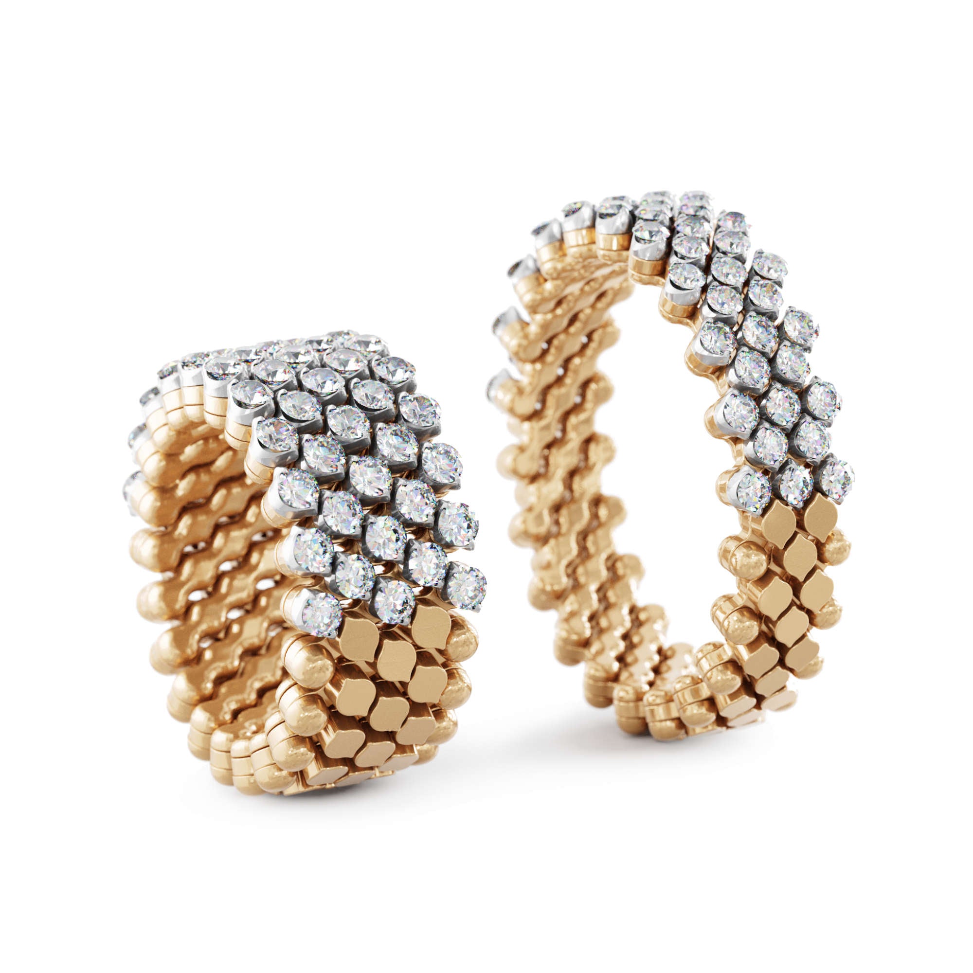 Serafino Consoli Brevetto Multi-Size Ring - RMS 5H2 RWG WD (WD) aus Bicolor-Gold mit Diamant