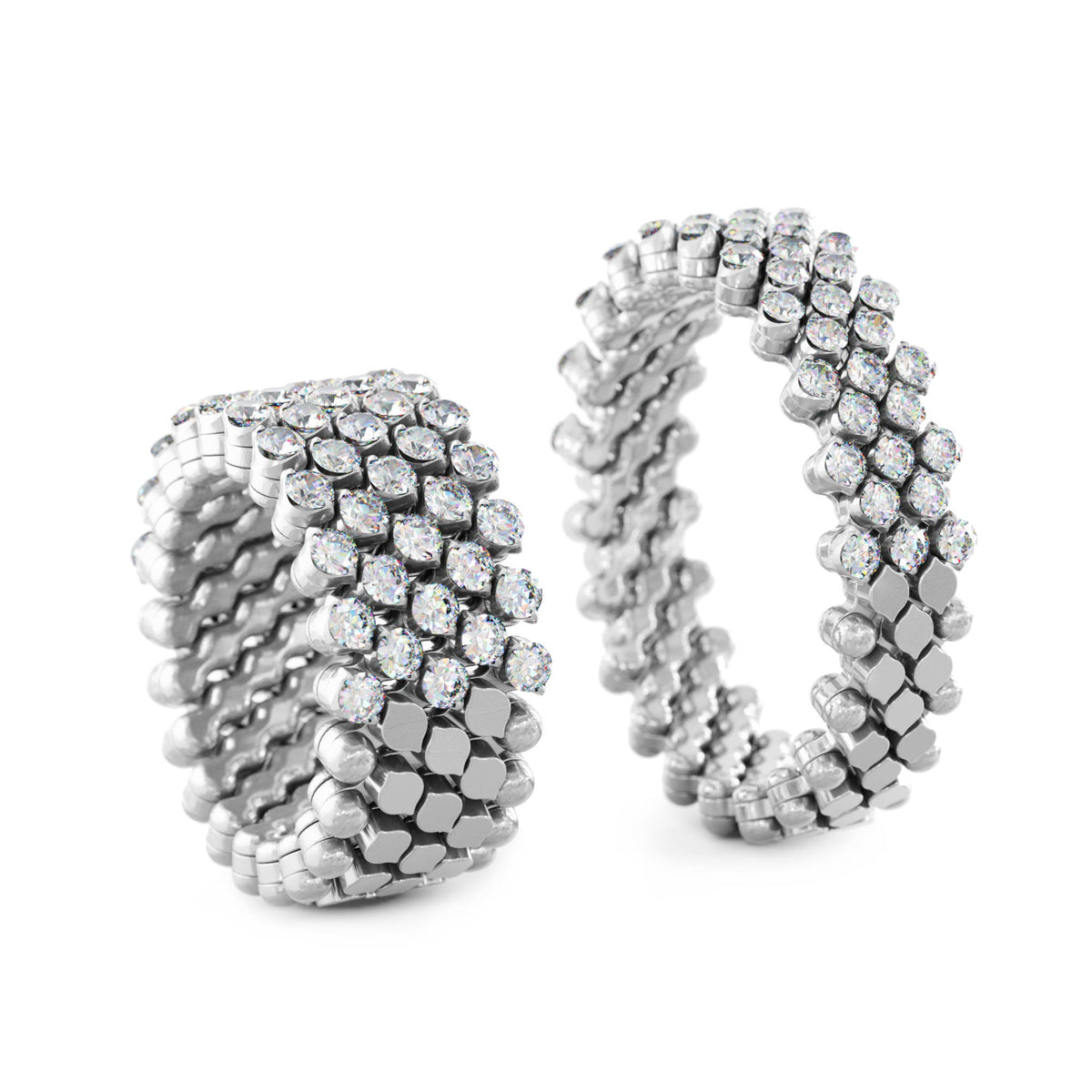 Serafino Consoli Brevetto Multi-Size Ring - RMS 5H2 WG WD (WD) aus Weißgold mit Diamant