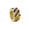Serafino Consoli Brevetto Multi-Size Ring - RMS 5H4 YG WD BS R T MC (MC) aus Gelbgold mit Diamant, Rubin, Saphir und Tsavorit