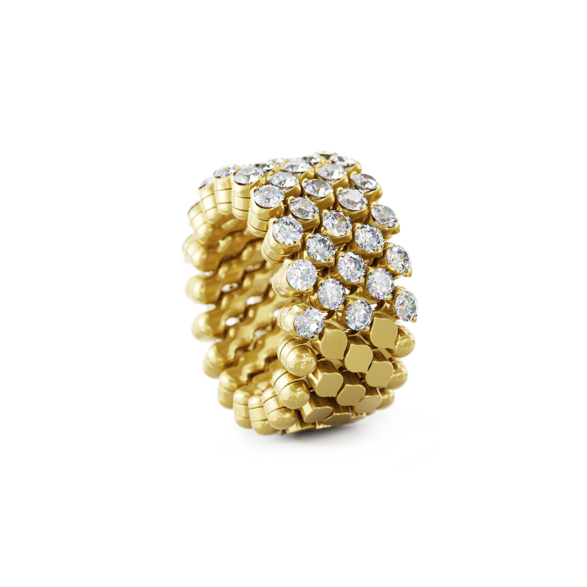 Serafino Consoli Brevetto Multi-Size Ring - RMS 5H4 YG WD (WD) aus Gelbgold mit Diamant