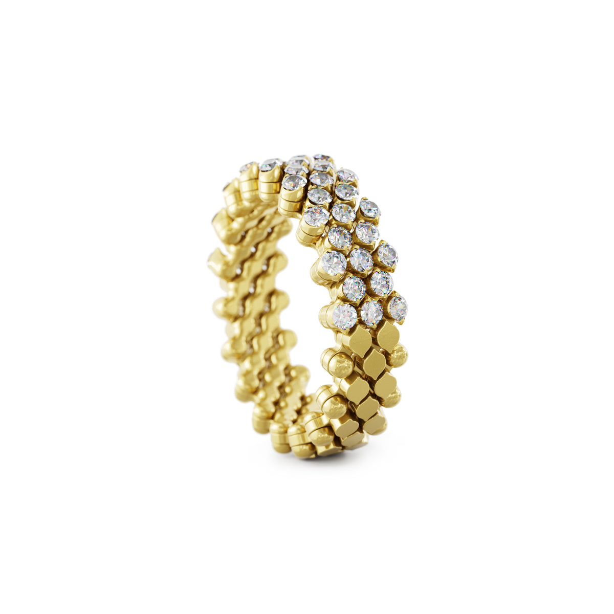 Serafino Consoli Brevetto Multi-Size Ring - RMS 5H4 YG WD (WD) aus Gelbgold mit Diamant