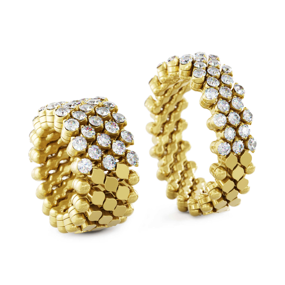 Serafino Consoli Brevetto Multi-Size Ring - RMS 5H4 YG WD (WD) aus Gelbgold mit Diamant