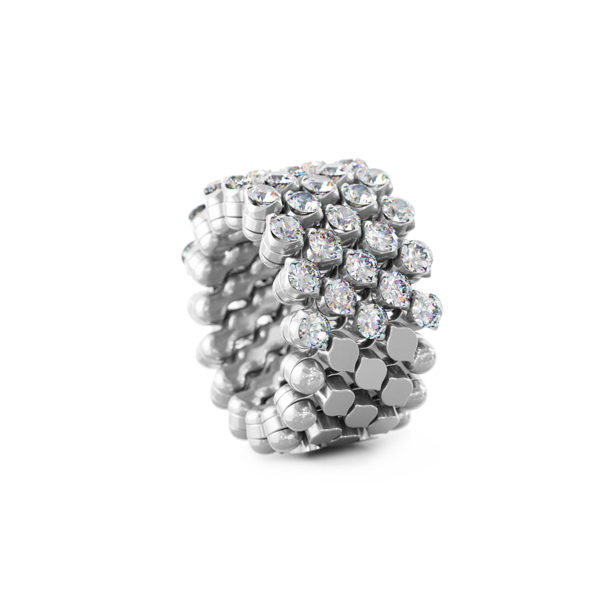 Serafino Consoli Brevetto Multi-Size Ring - RMS 5H7 WG WD (WD) aus Weißgold mit Diamant