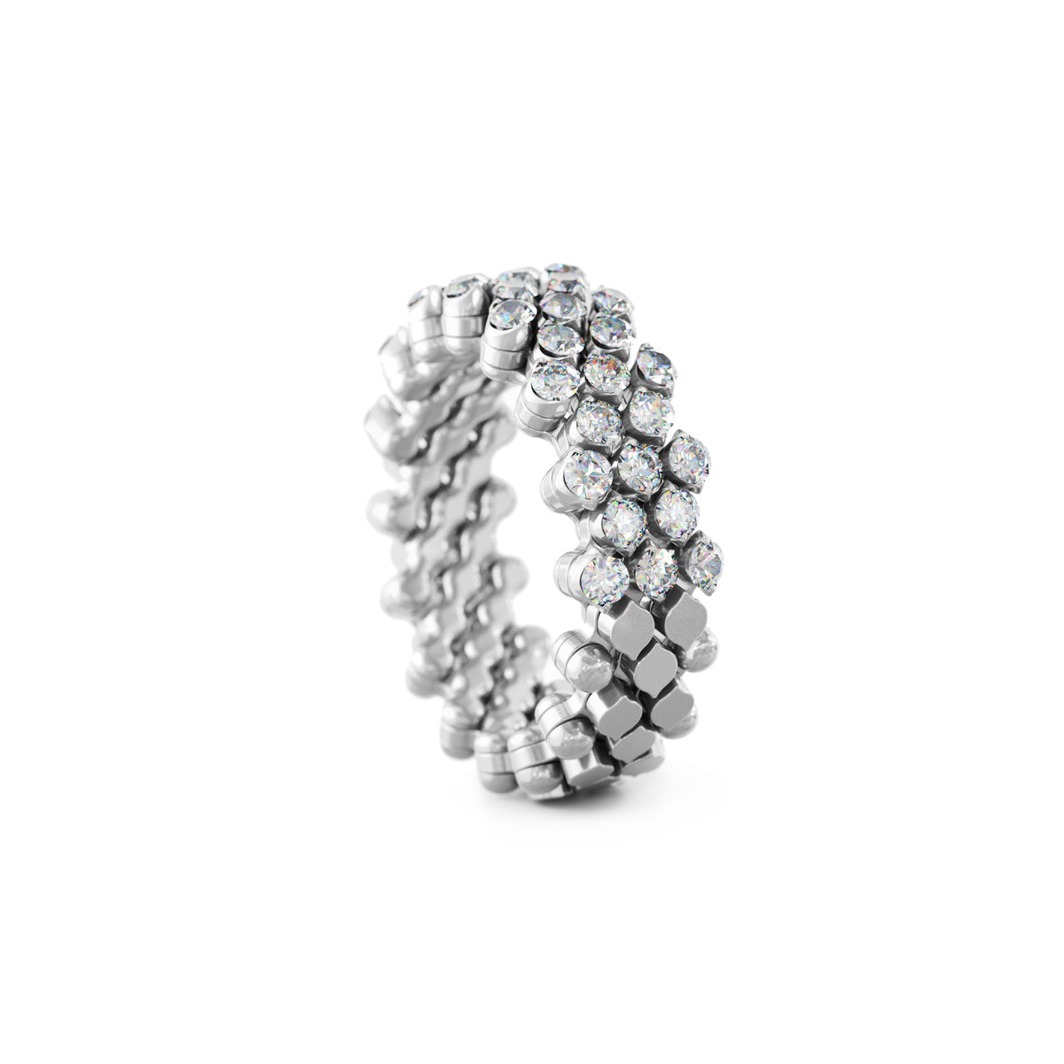 Serafino Consoli Brevetto Multi-Size Ring - RMS 5H7 WG WD (WD) aus Weißgold mit Diamant