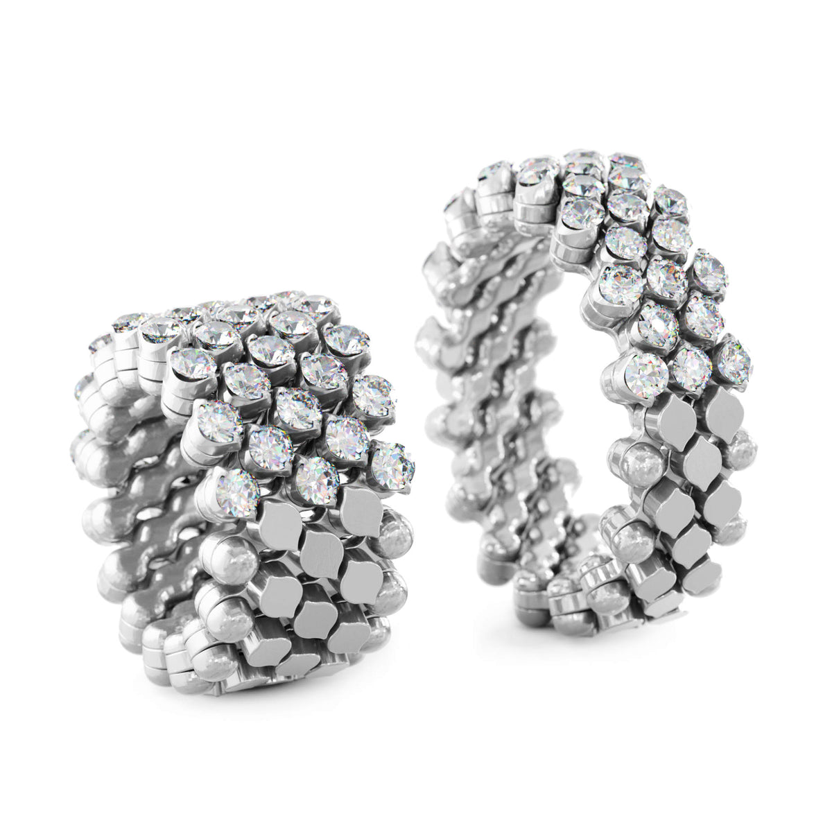 Serafino Consoli Brevetto Multi-Size Ring - RMS 5H7 WG WD (WD) aus Weißgold mit Diamant