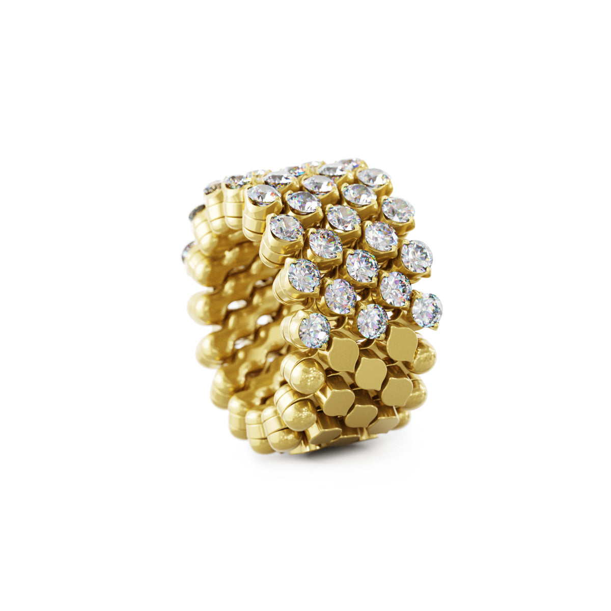 Serafino Consoli Brevetto Multi-Size Ring - RMS 5H7 YG WD (WD) aus Gelbgold mit Diamant