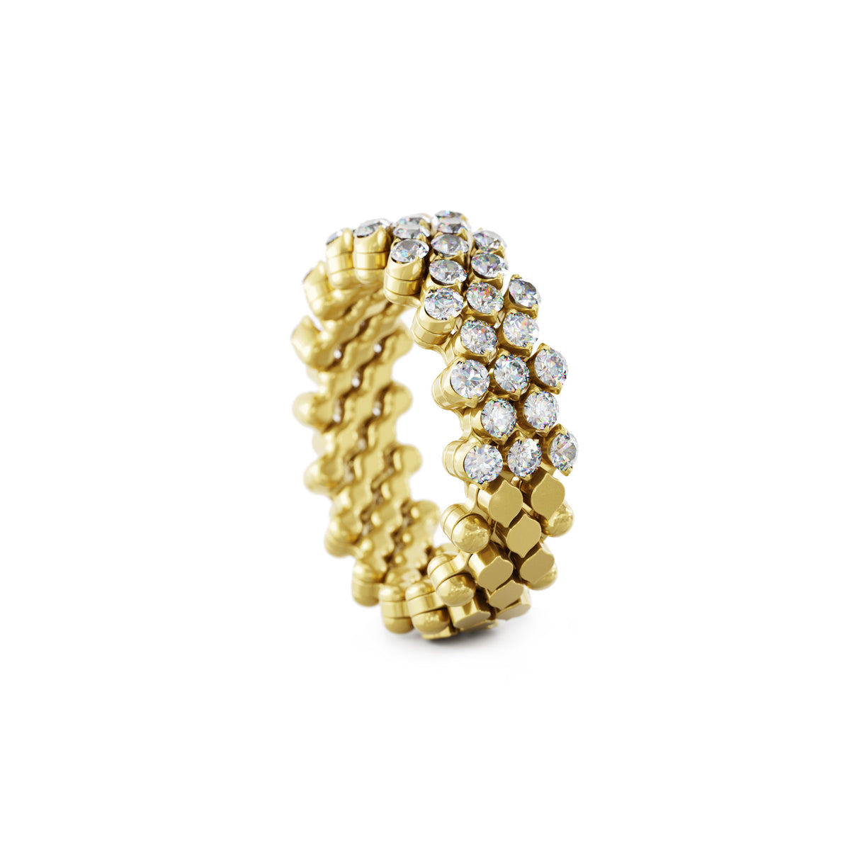 Serafino Consoli Brevetto Multi-Size Ring - RMS 5H7 YG WD (WD) aus Gelbgold mit Diamant