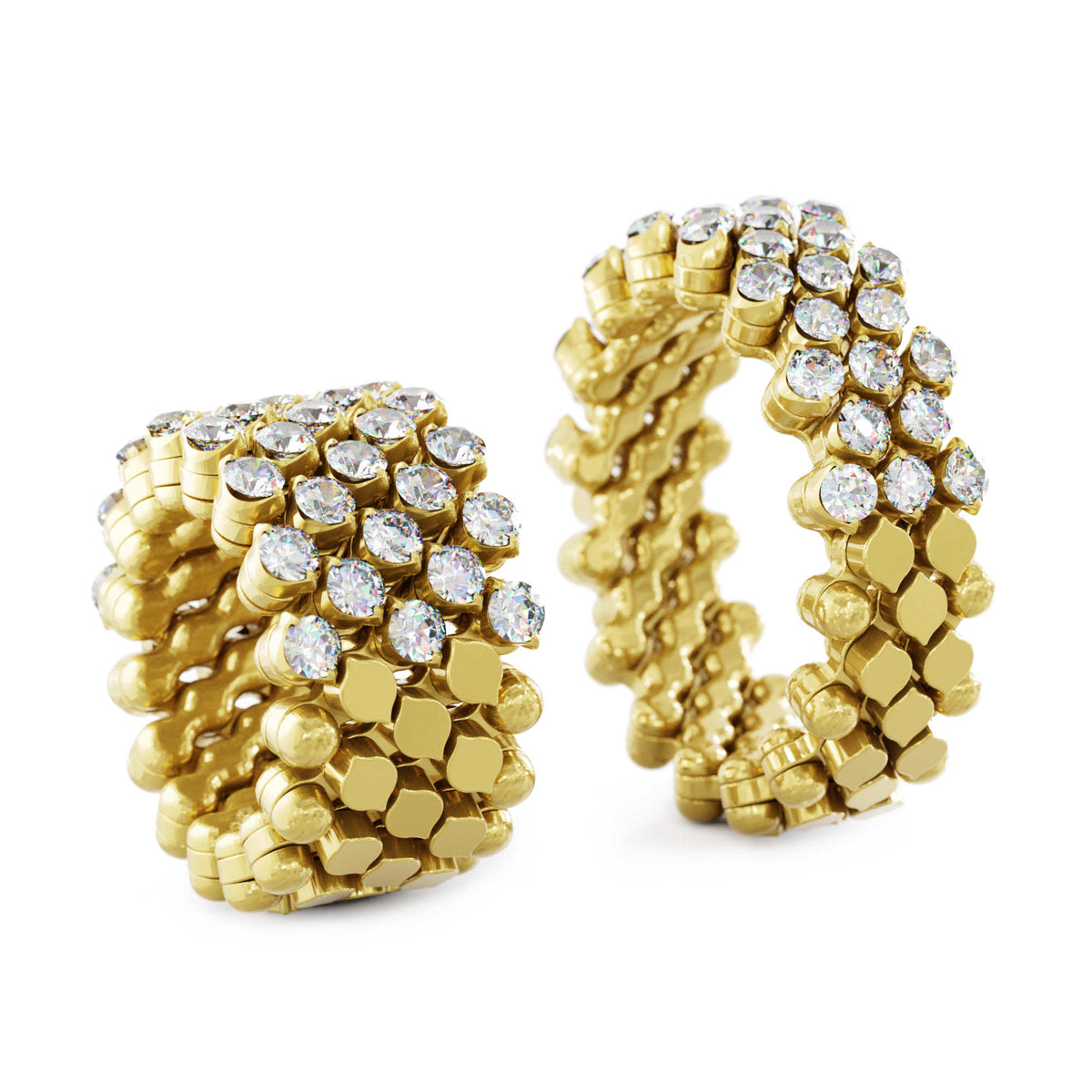 Serafino Consoli Brevetto Multi-Size Ring - RMS 5H7 YG WD (WD) aus Gelbgold mit Diamant
