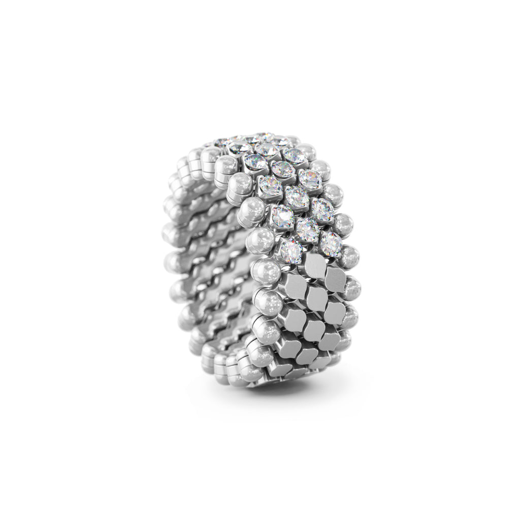 Serafino Consoli Brevetto Multi-Size Ring - RMS 5HM2 WG WD (WD) aus Weißgold mit Diamant