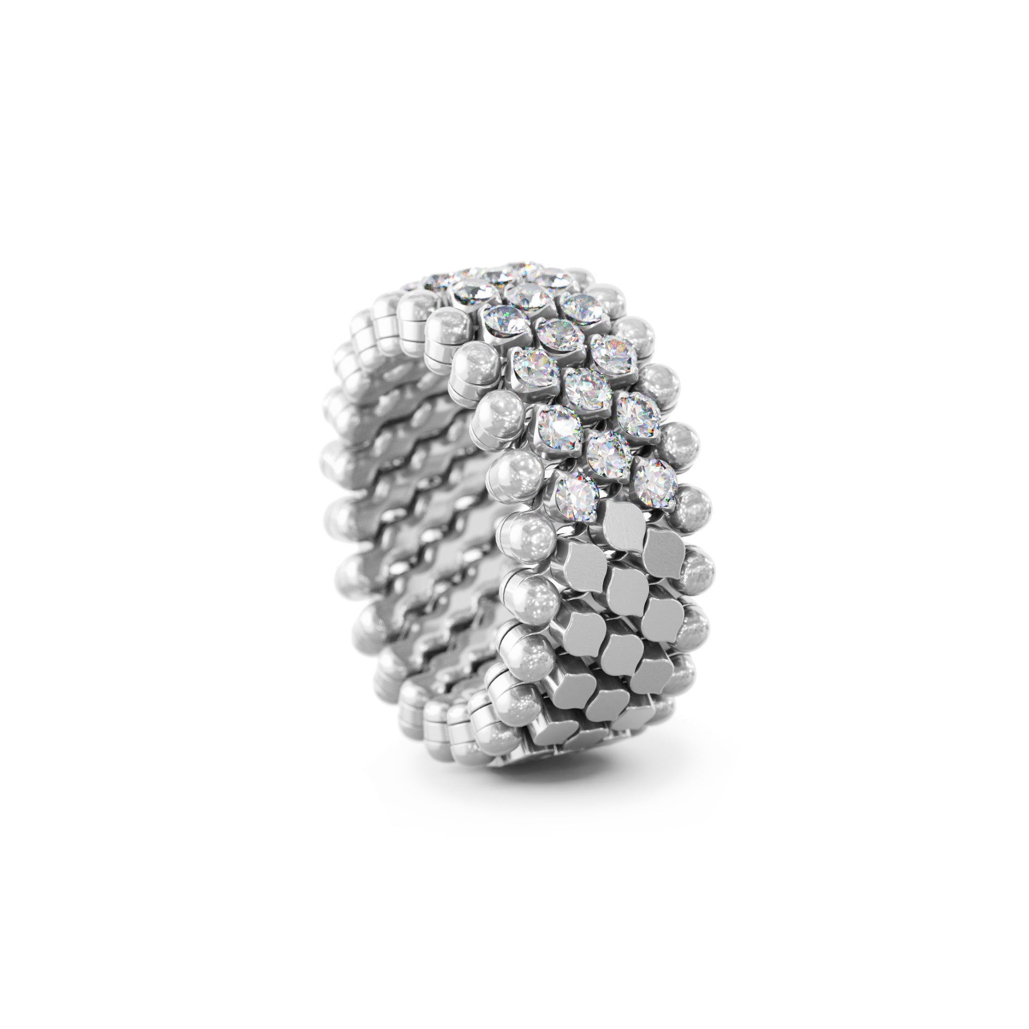 Serafino Consoli Brevetto Multi-Size Ring - RMS 5HM2 WG WD (WD) aus Weißgold mit Diamant