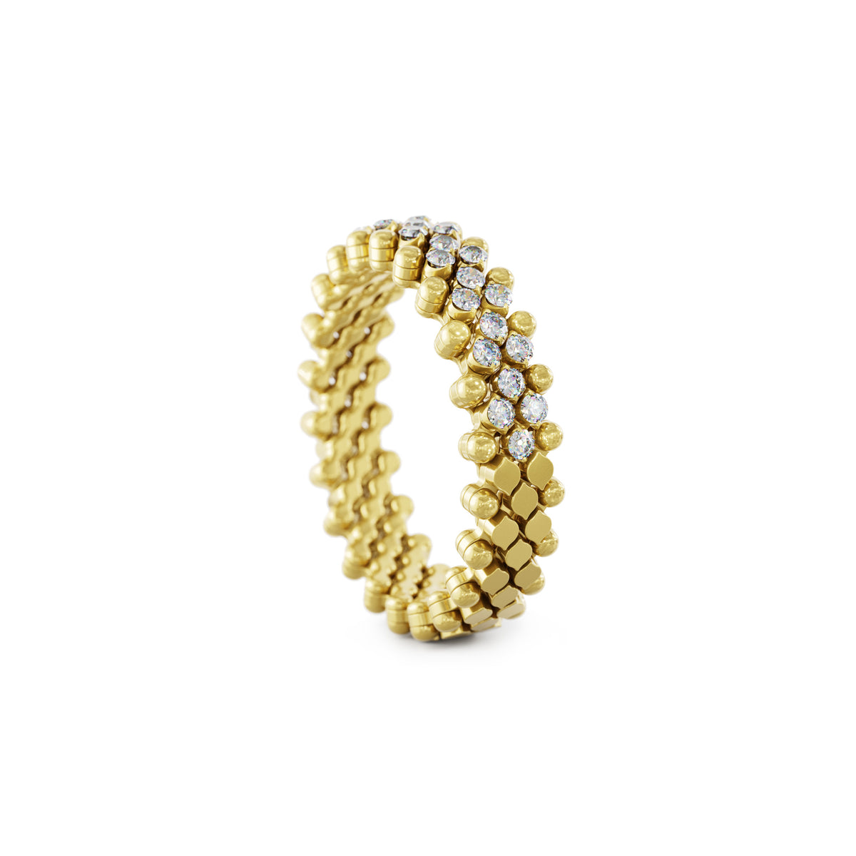 Serafino Consoli Brevetto Multi-Size Ring - RMS 5HM2 YG WD (WD) aus Gelbgold mit Diamant